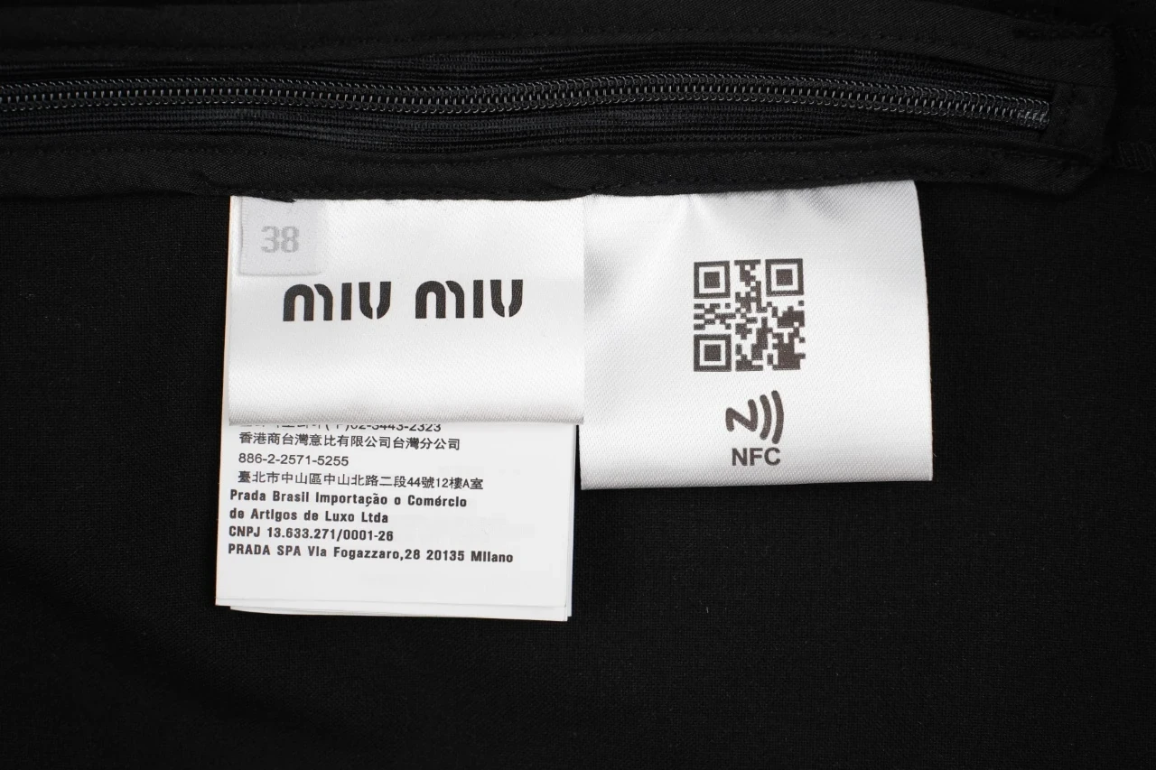 Miu Miu Black Elastic Waist Straight Trousers product photo from LabelPicks