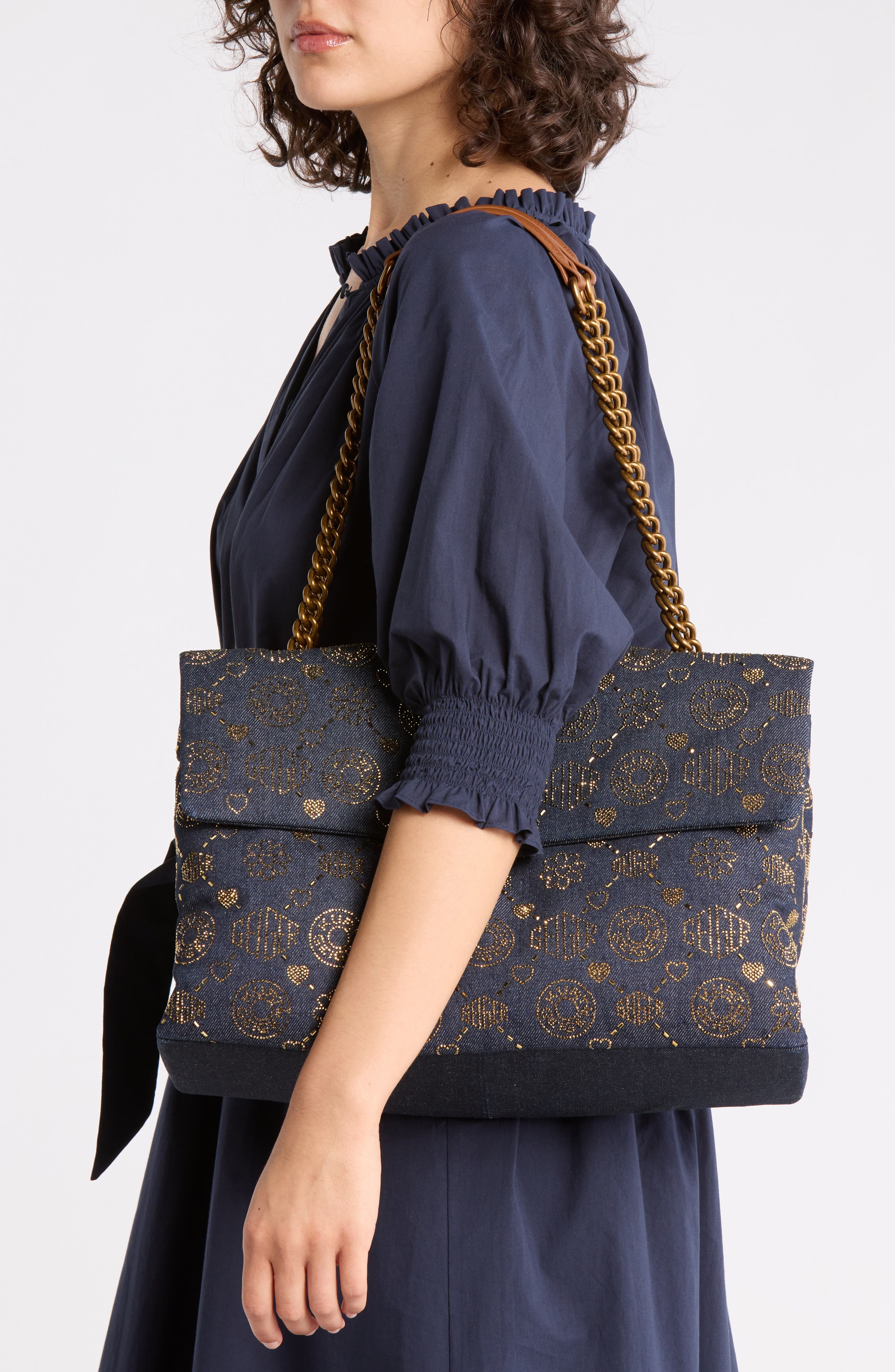 Kurt Geiger London XXL Battersea Denim Shoulder Bag