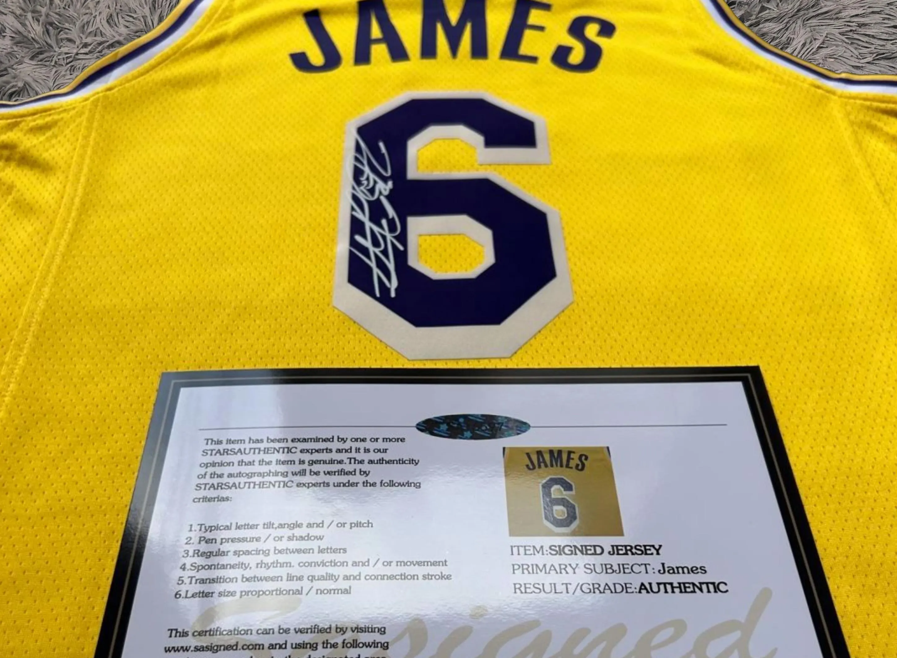 Lebron James SIGNED Signature LA Lakers Yellow Home Shirt/Jersey - COA 21/22