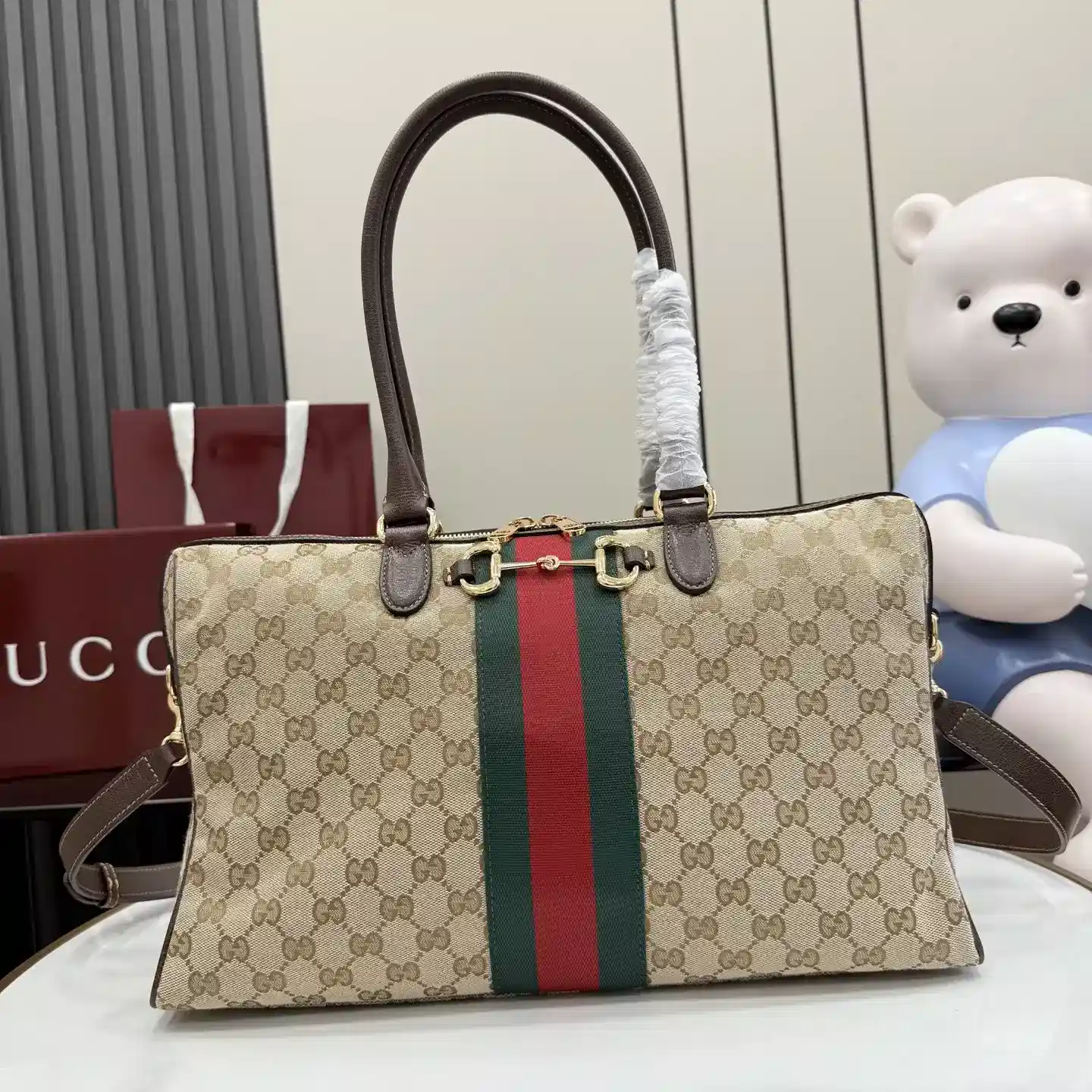 Gucci Brown Horsebit Quilted Leather Top Handle Bag product photo from LabelPicks
