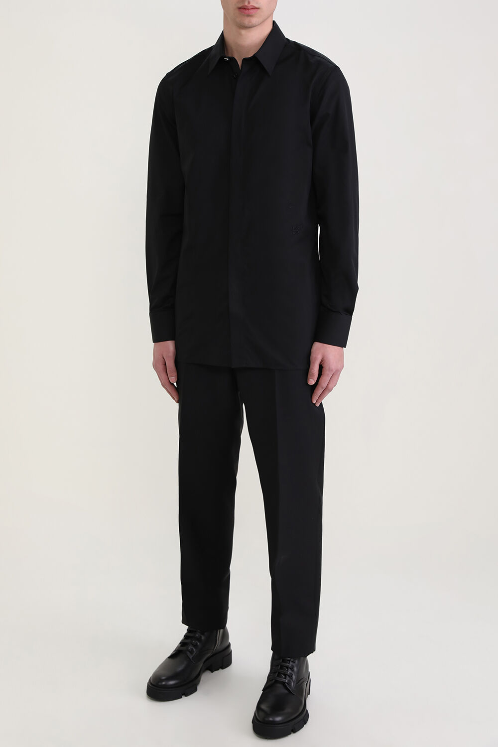 GIVENCHY מכנסיים מצמר עם אבזם ממותג