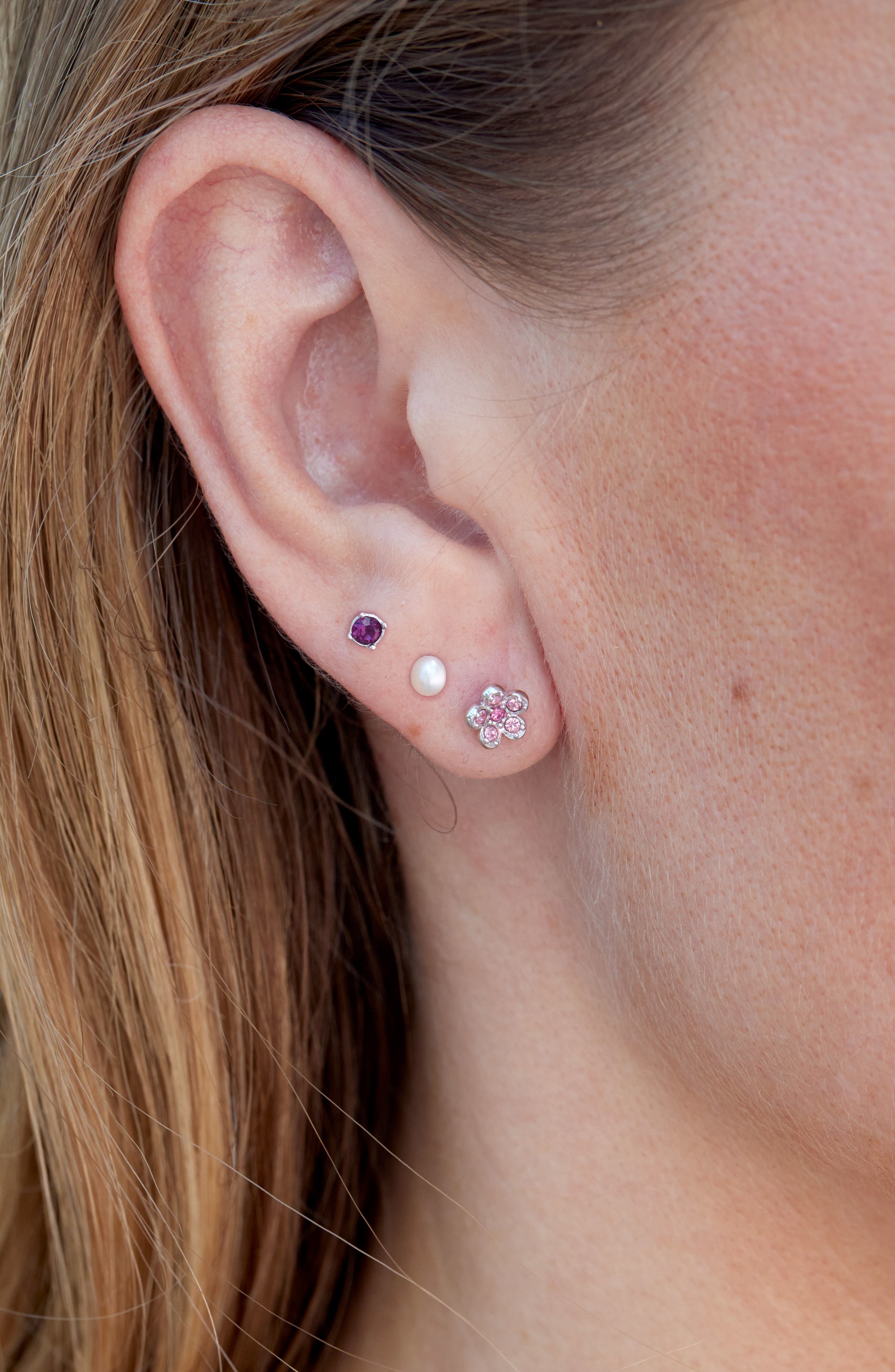 SAVVY CIE JEWELS Set of 3 Stud Earrings