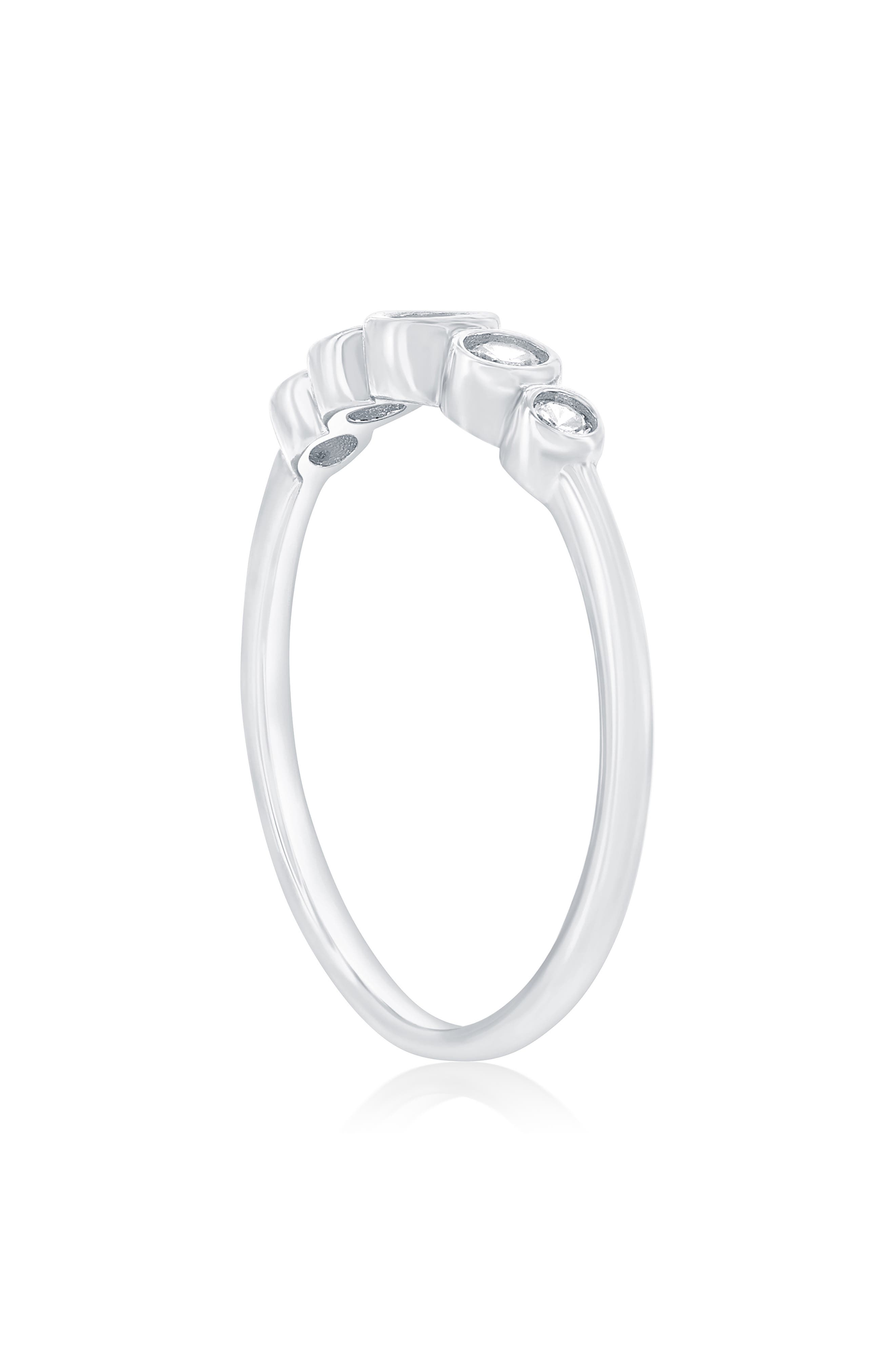 SIMONA Sterling Silver Cubic Zirconia Graduated Ring