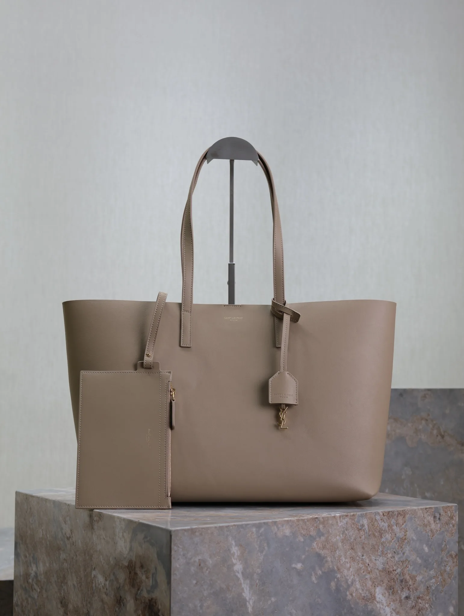 Saint Laurent Beige Calfskin Tote Bag product photo from LabelPicks