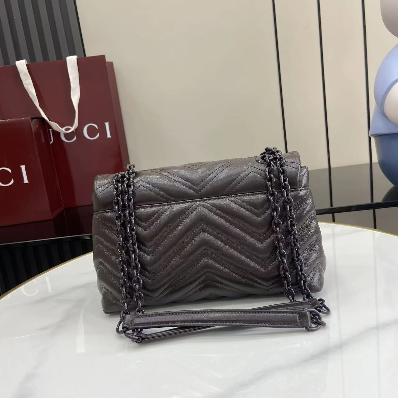 Gucci Marmont Brown GG Supreme Canvas Shoulder Bag product photo from LabelPicks
