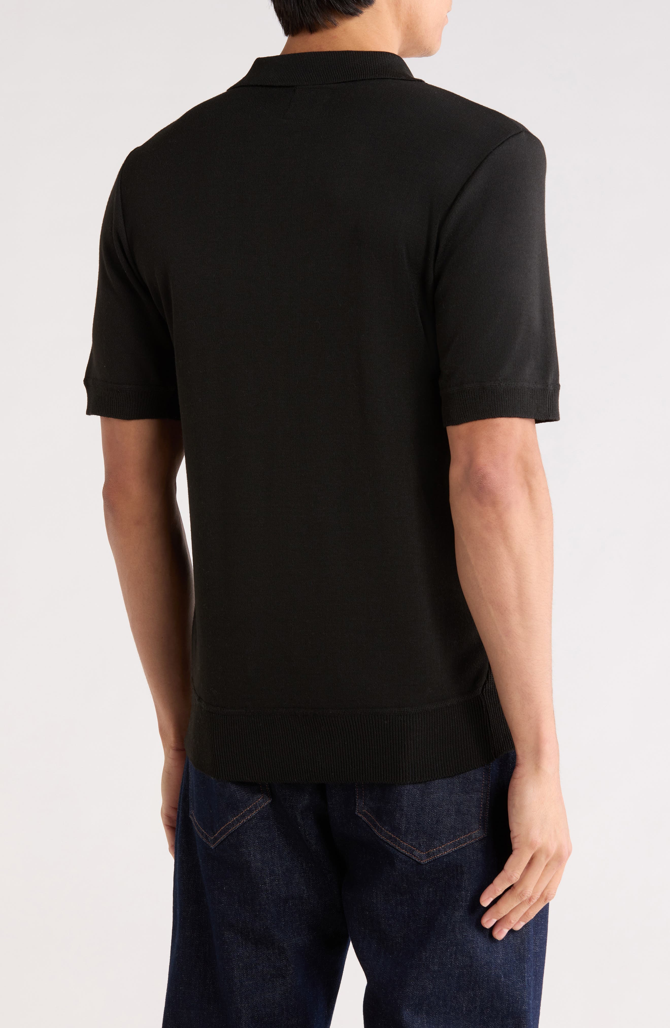 TOM BAINE Half Zip Knit Polo Sweater