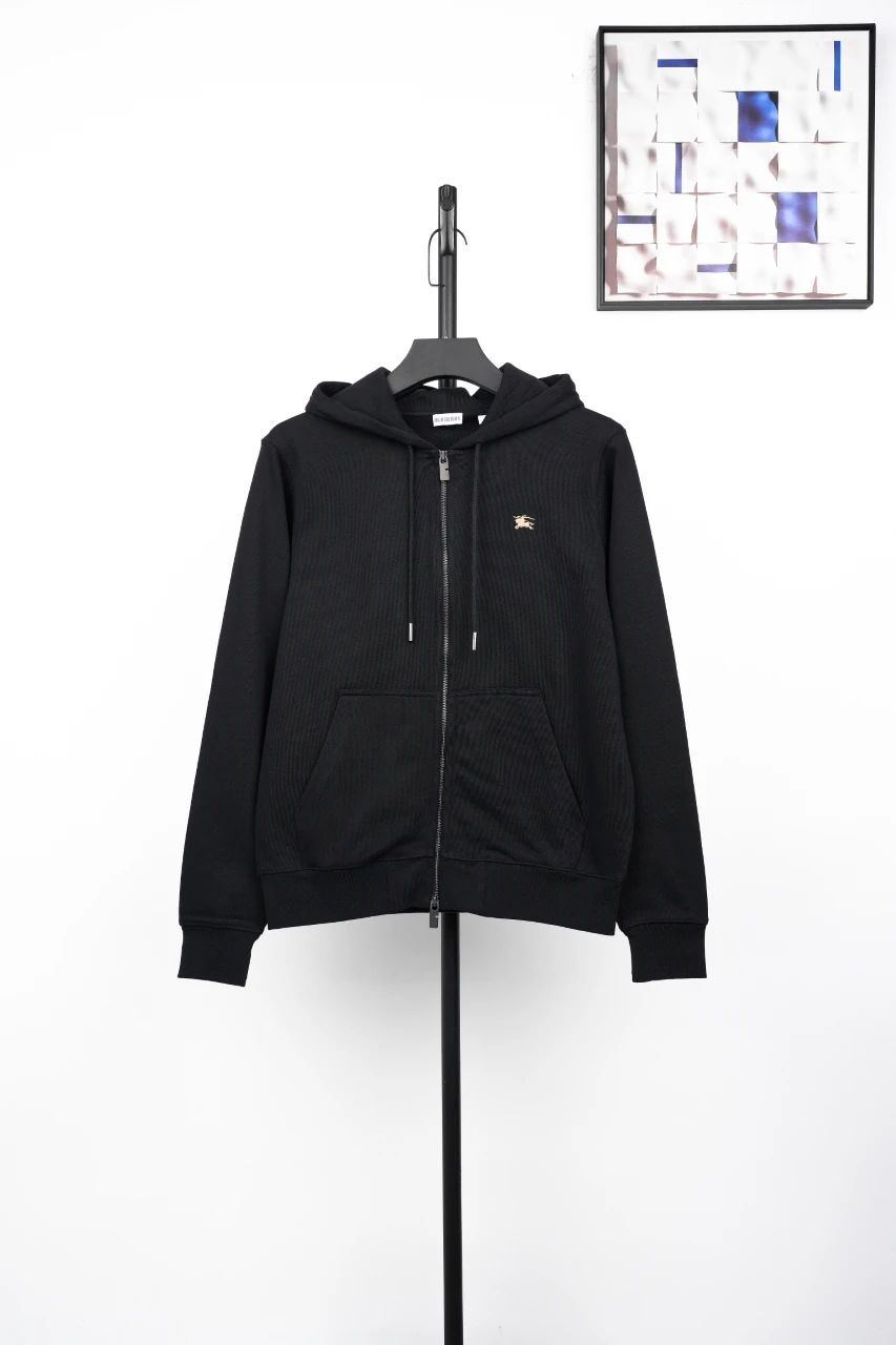 Burberry Black Embroidered Zip Hoodie product photo from LabelPicks