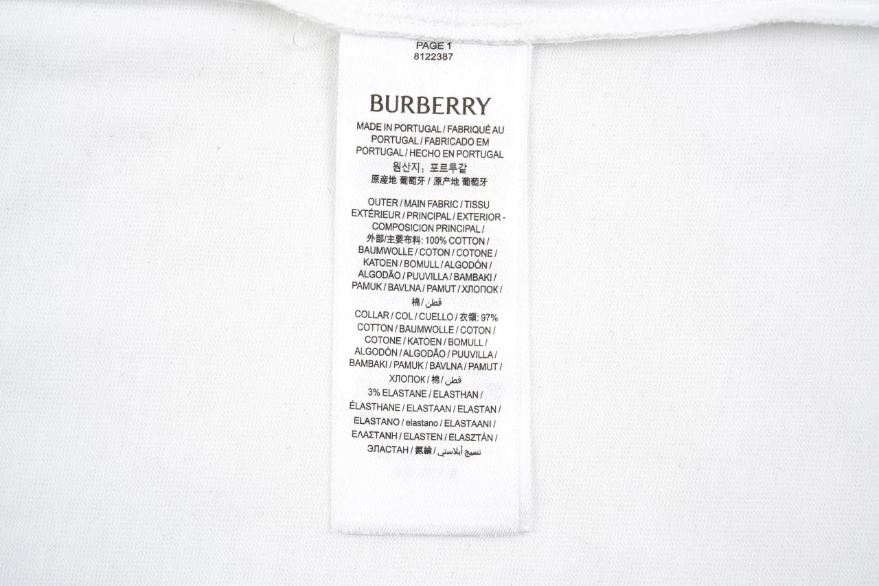 Burberry White Letter Print Cotton Crewneck T-Shirt product photo from LabelPicks