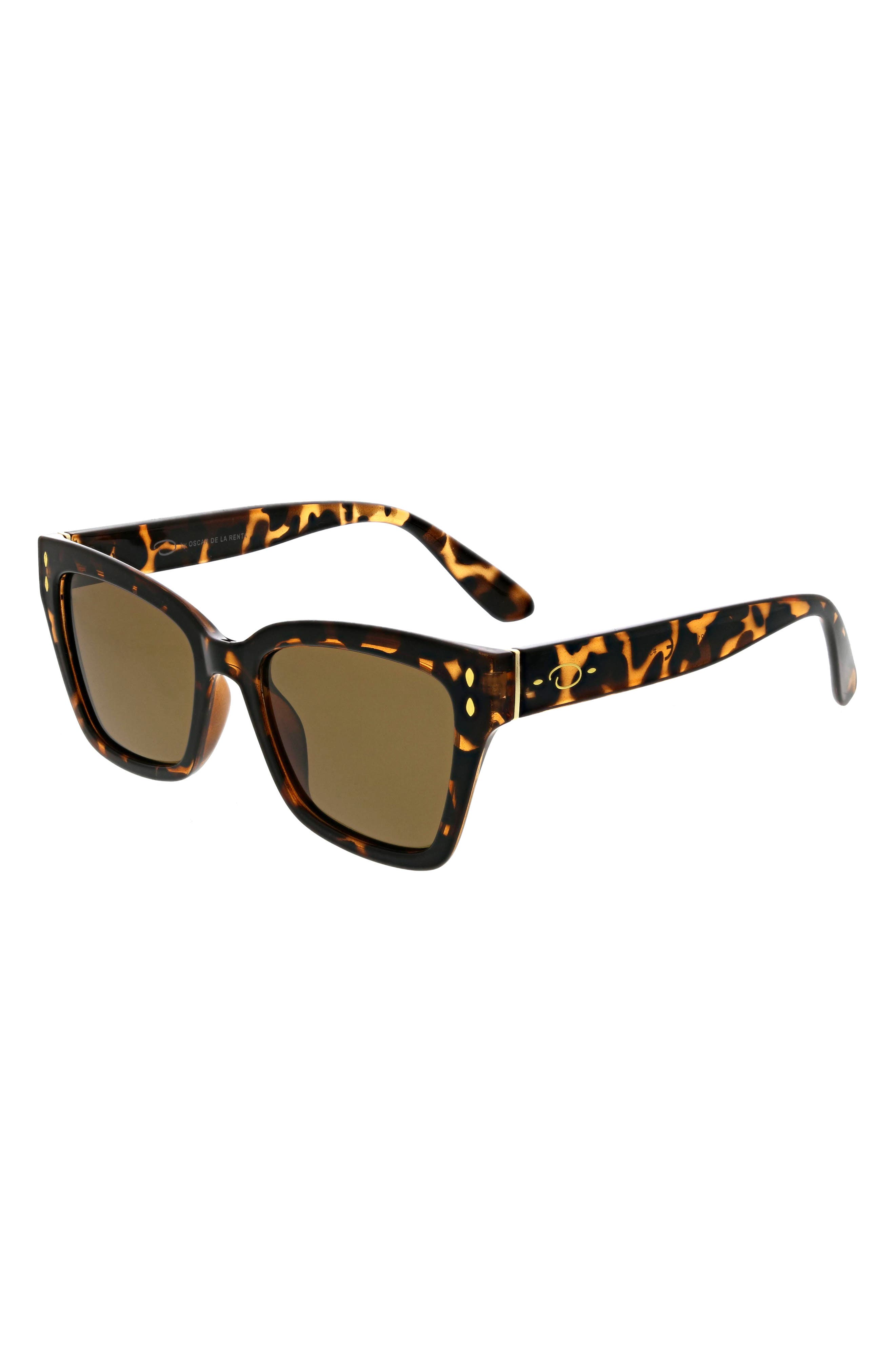 Oscar de la Renta Catty 51mm Square Polarized Sunglasses