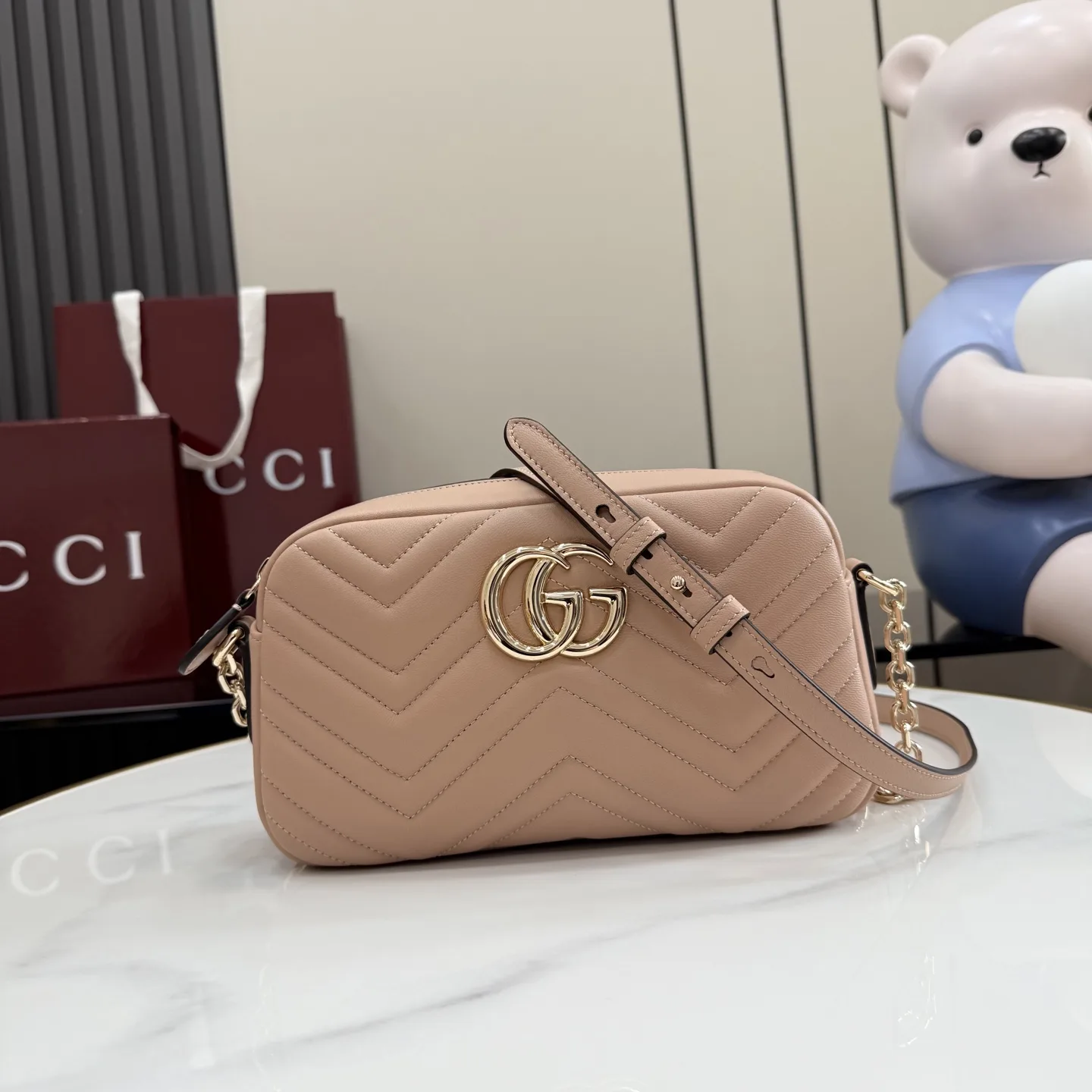 Gucci Pink Marmont GG Supreme Canvas Crossbody Bag product photo from LabelPicks