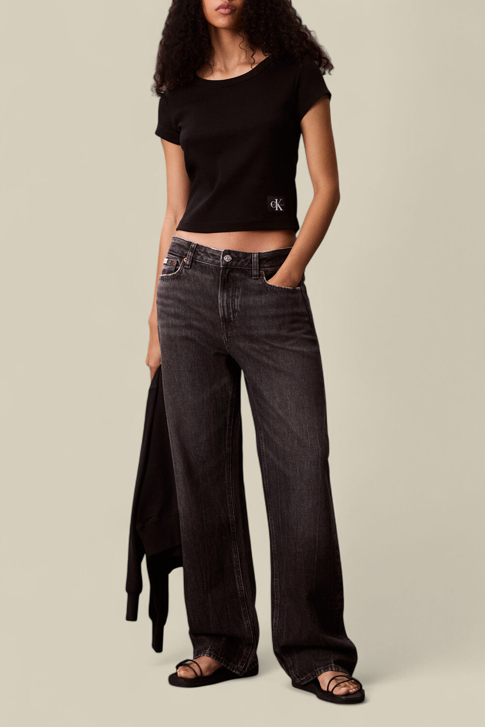 CALVIN KLEIN חולצת בייבי טי ריב