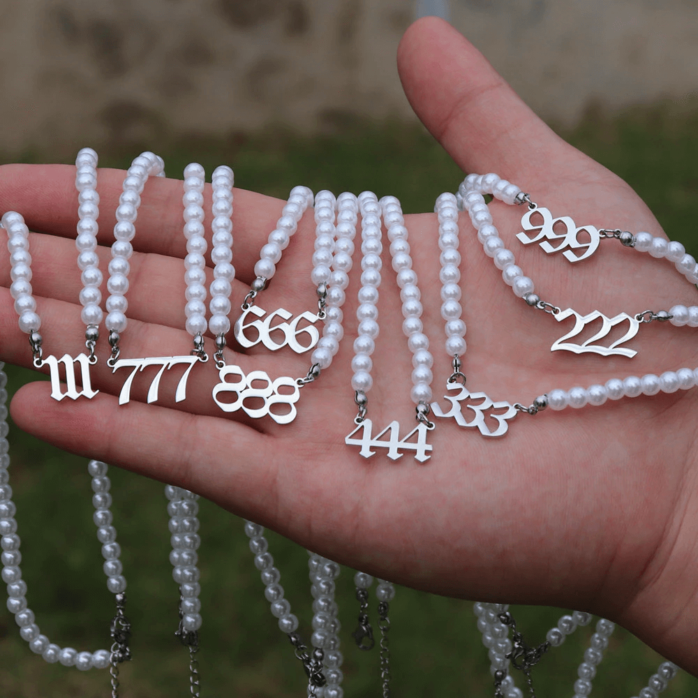 Angel Pearl Number Necklaces 111-999