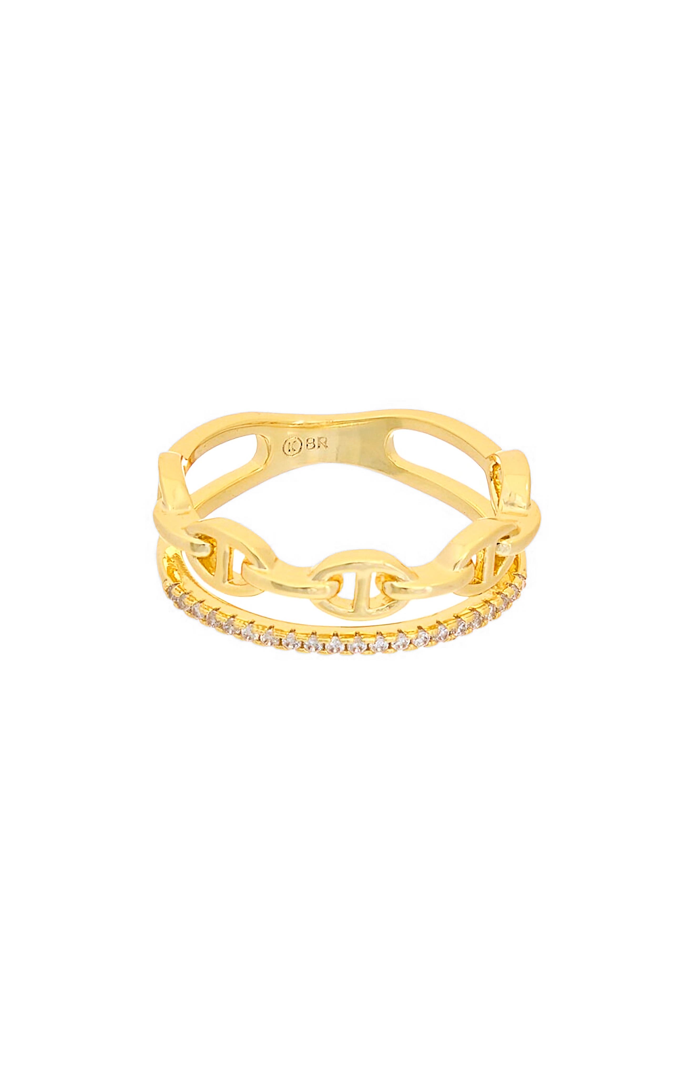 Juvell Cubic Zirconia Mariner Link Band Ring