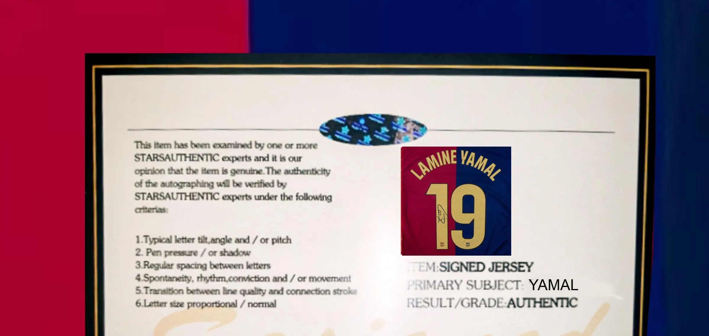 Lamine Yamal SIGNED Barcelona 24/25 Home Jersey/Shirt - COA - 2025