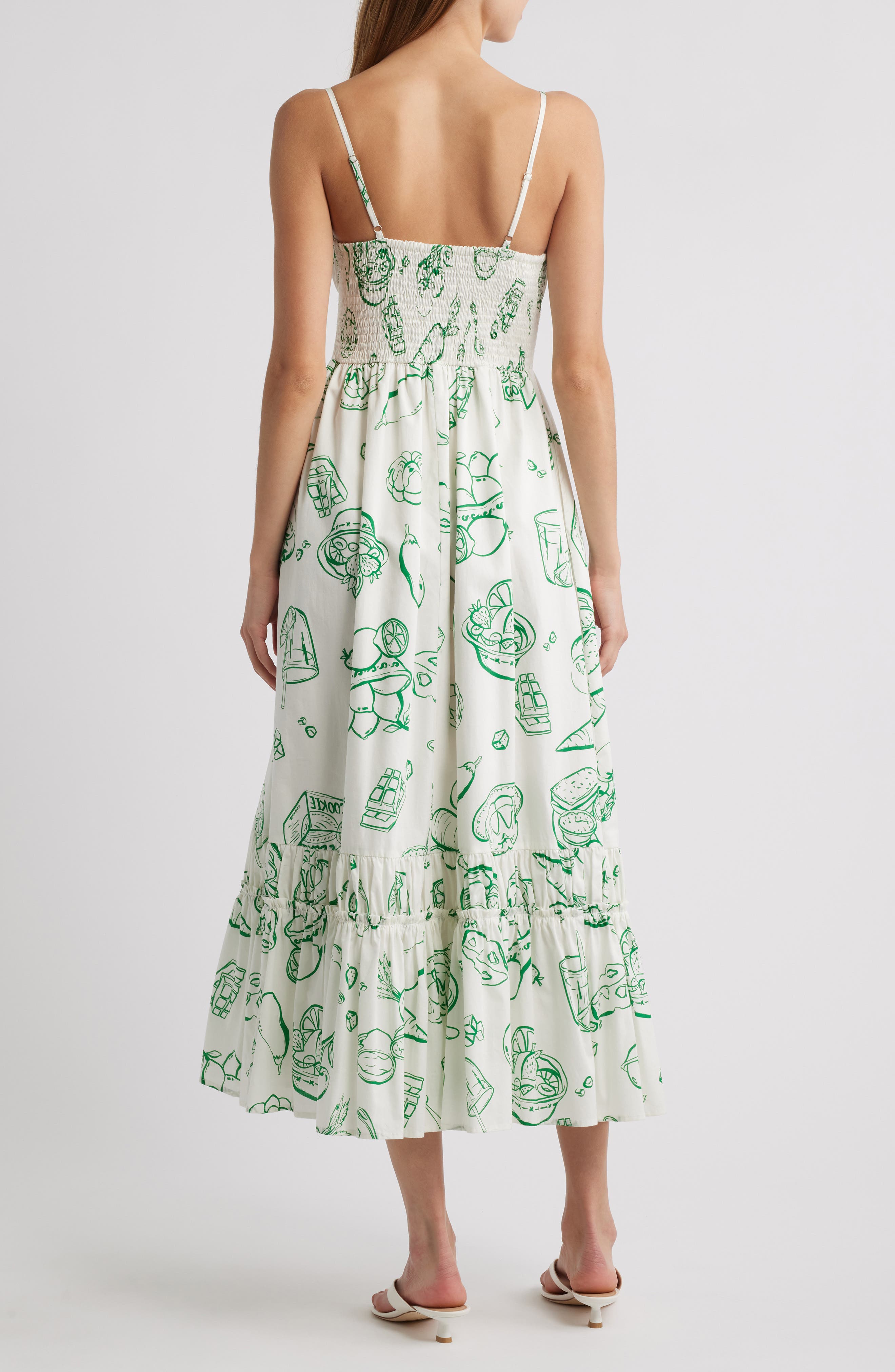MOON RIVER Tie Keyhole Cotton Midi Sundress