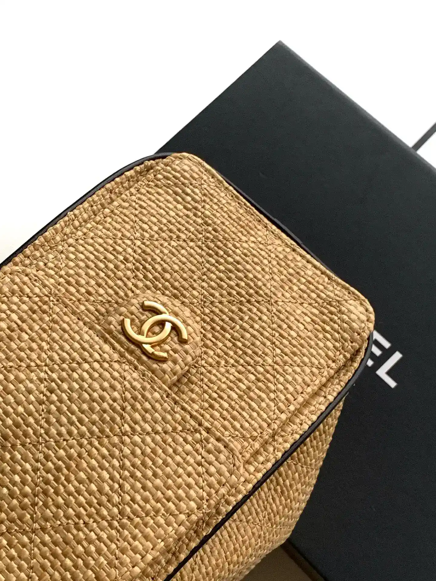 Chanel Black Straw Woven Bucket Bag product photo from LabelPicks
