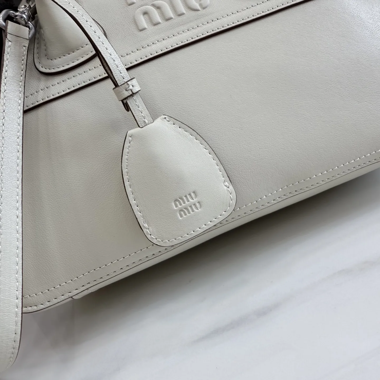 Miu Miu White Vivant Lambskin Top Handle Bag product photo from LabelPicks
