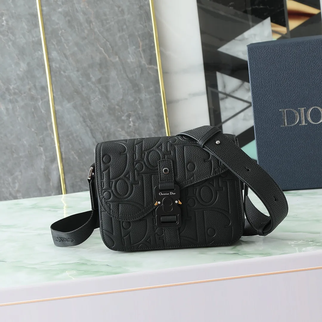Dior Saddle Black Grained Leather Saddle Bag product photo from LabelPicks