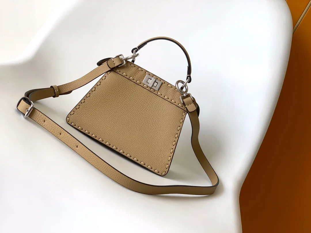 Fendi Peekaboo Beige Calfskin Top Handle Bag product photo from LabelPicks