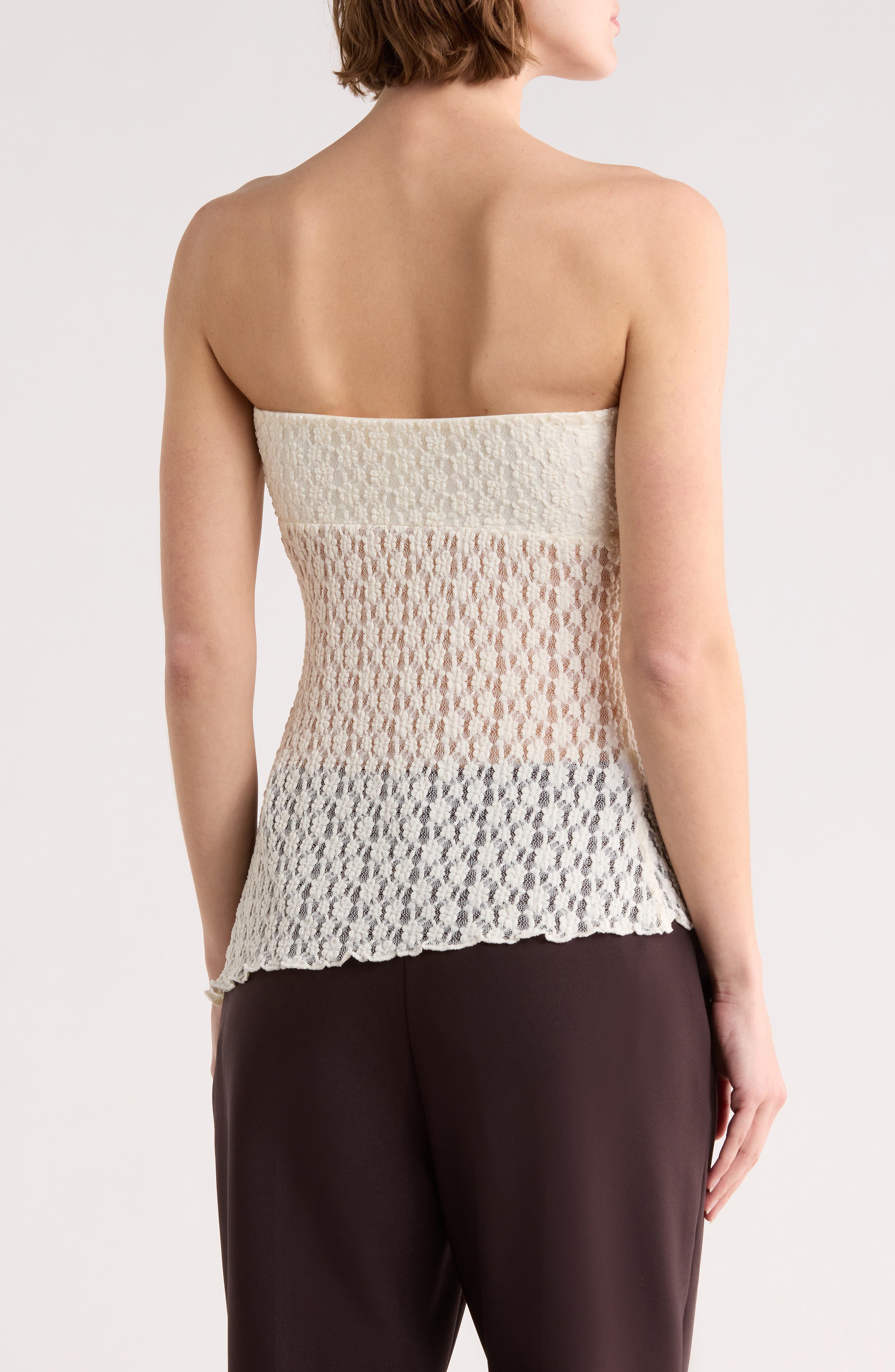 Abound Lace Asymmetrical Hem Tube Top