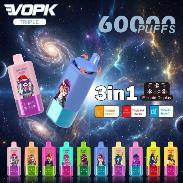 VOPK Triple 60000 Puffs 3-in-1 Disposable Vape