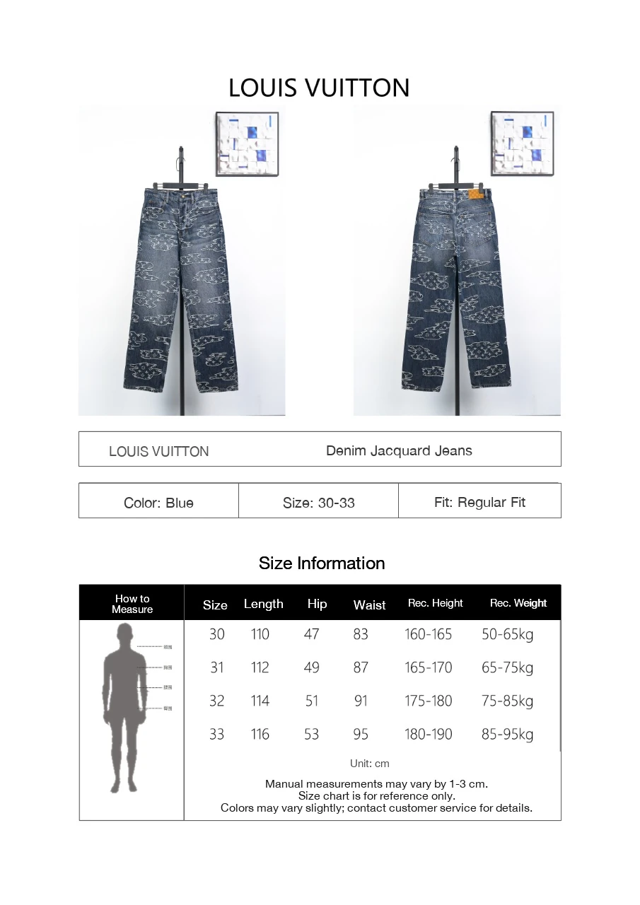 Louis Vuitton Blue Cloud Jacquard Denim Pants product photo from LabelPicks