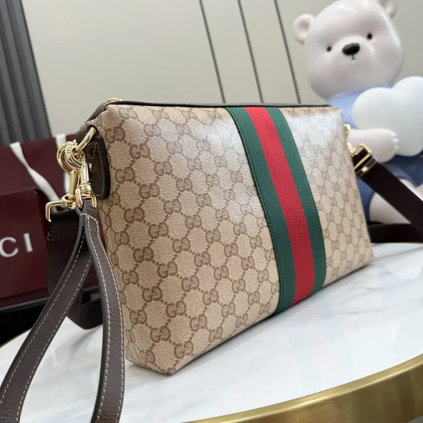 Gucci Beige Generation Canvas and Leather Crossbody Bag product photo from LabelPicks