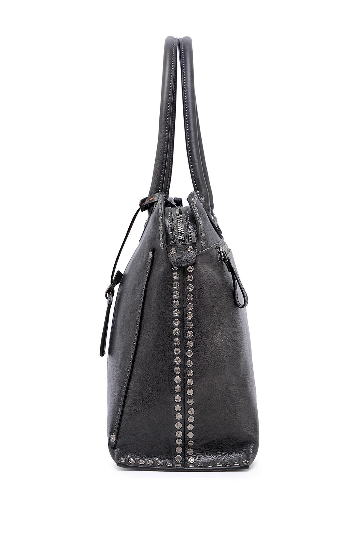 OLD TREND Soul Stud Leather Satchel Bag