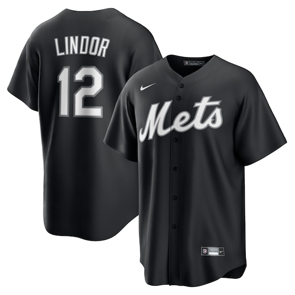 Francisco Lindor New York Mets Nike  Replica Player Jersey - Black