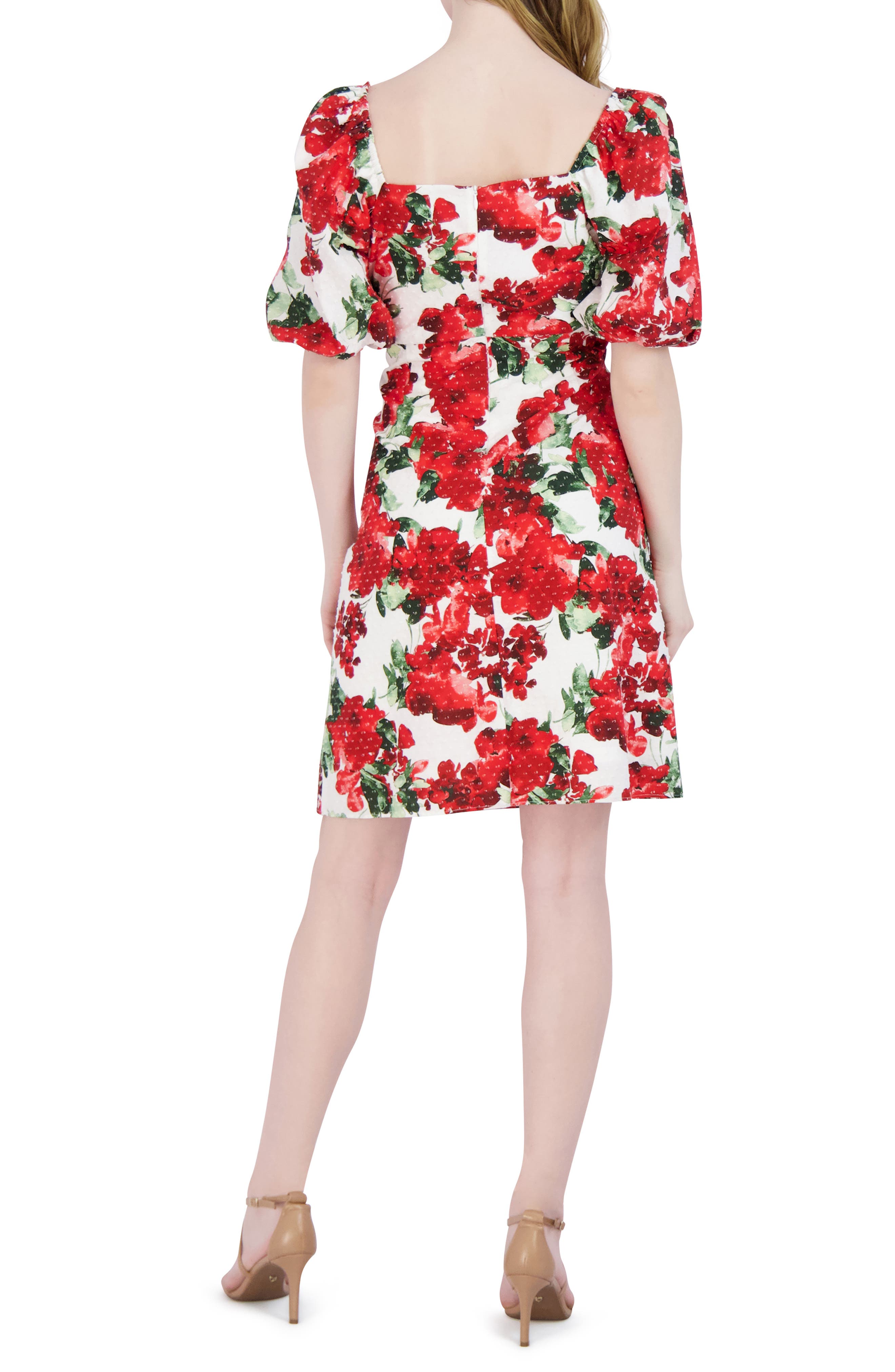 Julia Jordan Floral Puff Sleeve Fit & Flare Dress