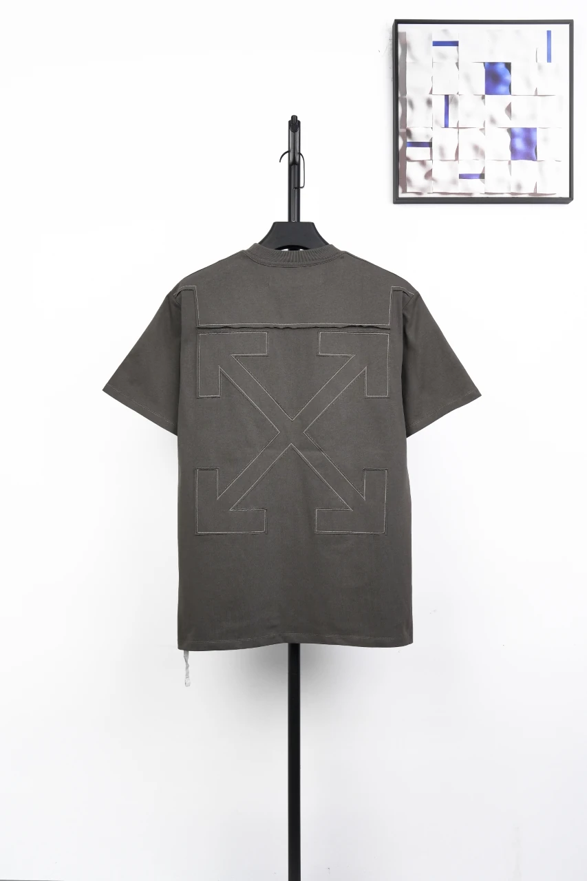 Off-White Dark Grey Chest Letter Patch Arrow T-Shirt product photo from LabelPicks