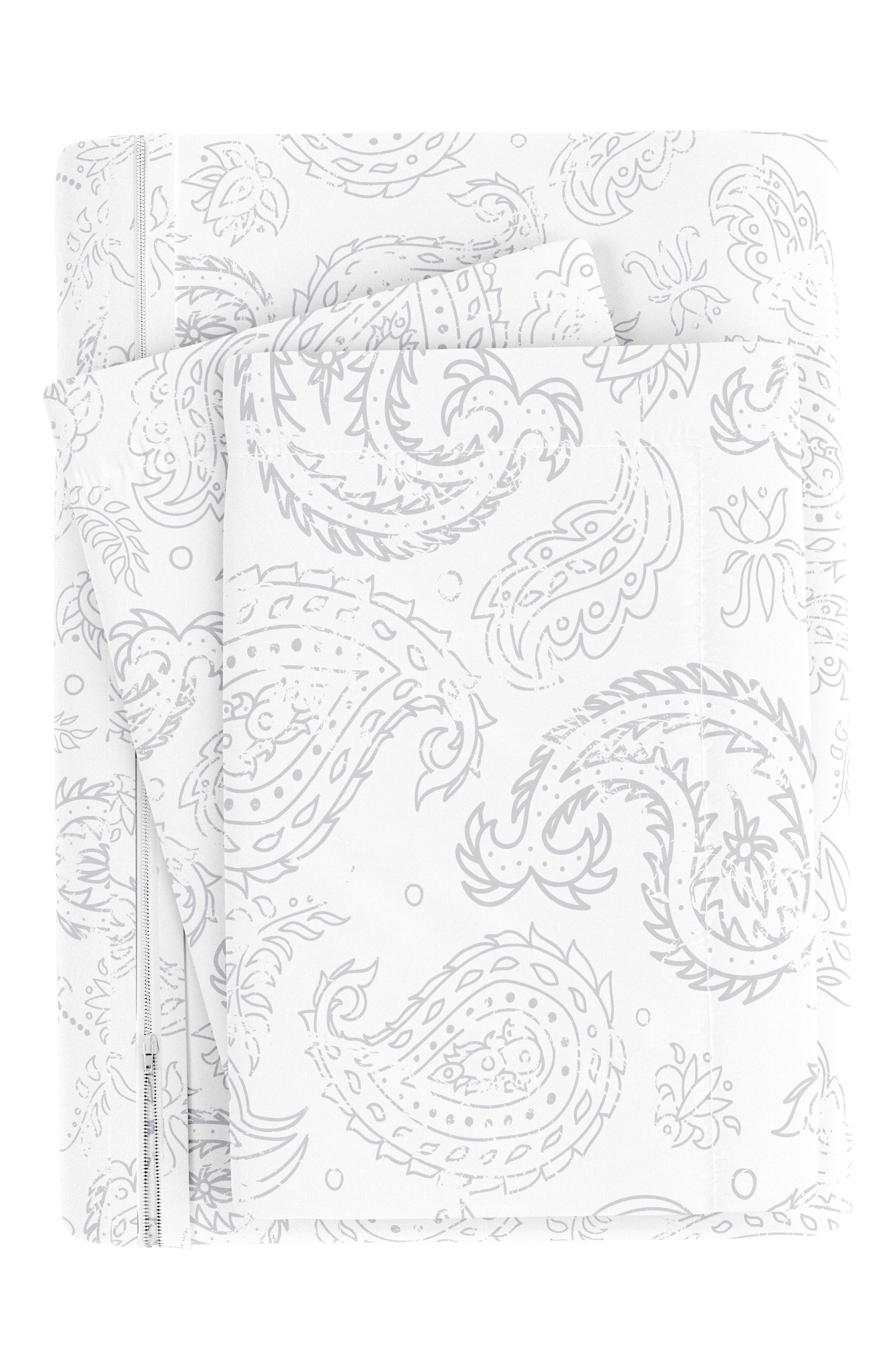HOMESPUN HOME SPUN Premium Ultra Soft 3-Piece Coarse Paisley Print Duvet Cover Set