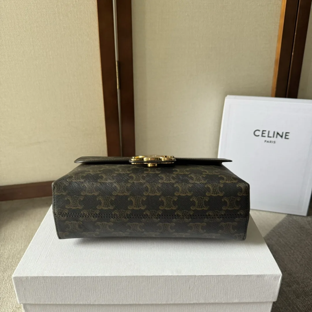 Celine Triomphe Silver Grained Leather Crossbody Bag product photo from LabelPicks