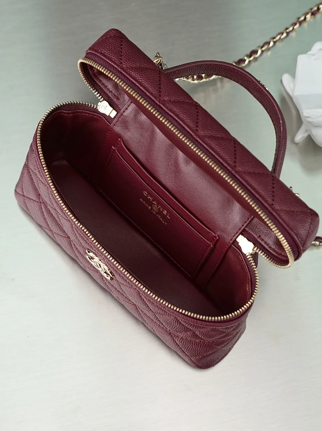Chanel Burgundy Quilted Leather Top Handle Bag product photo from LabelPicks