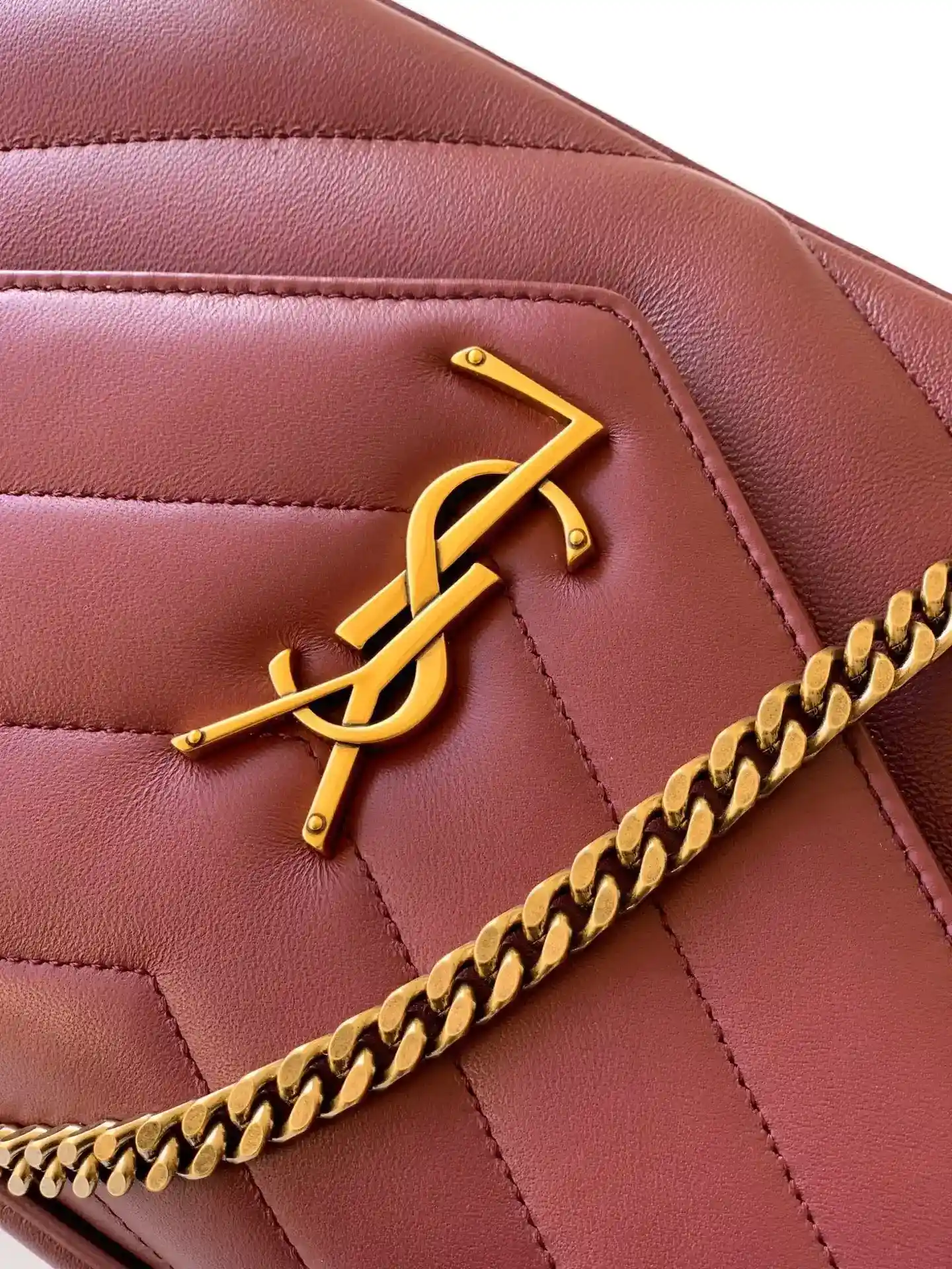 Saint Laurent Loulou Burgundy Lambskin Shoulder Bag product photo from LabelPicks