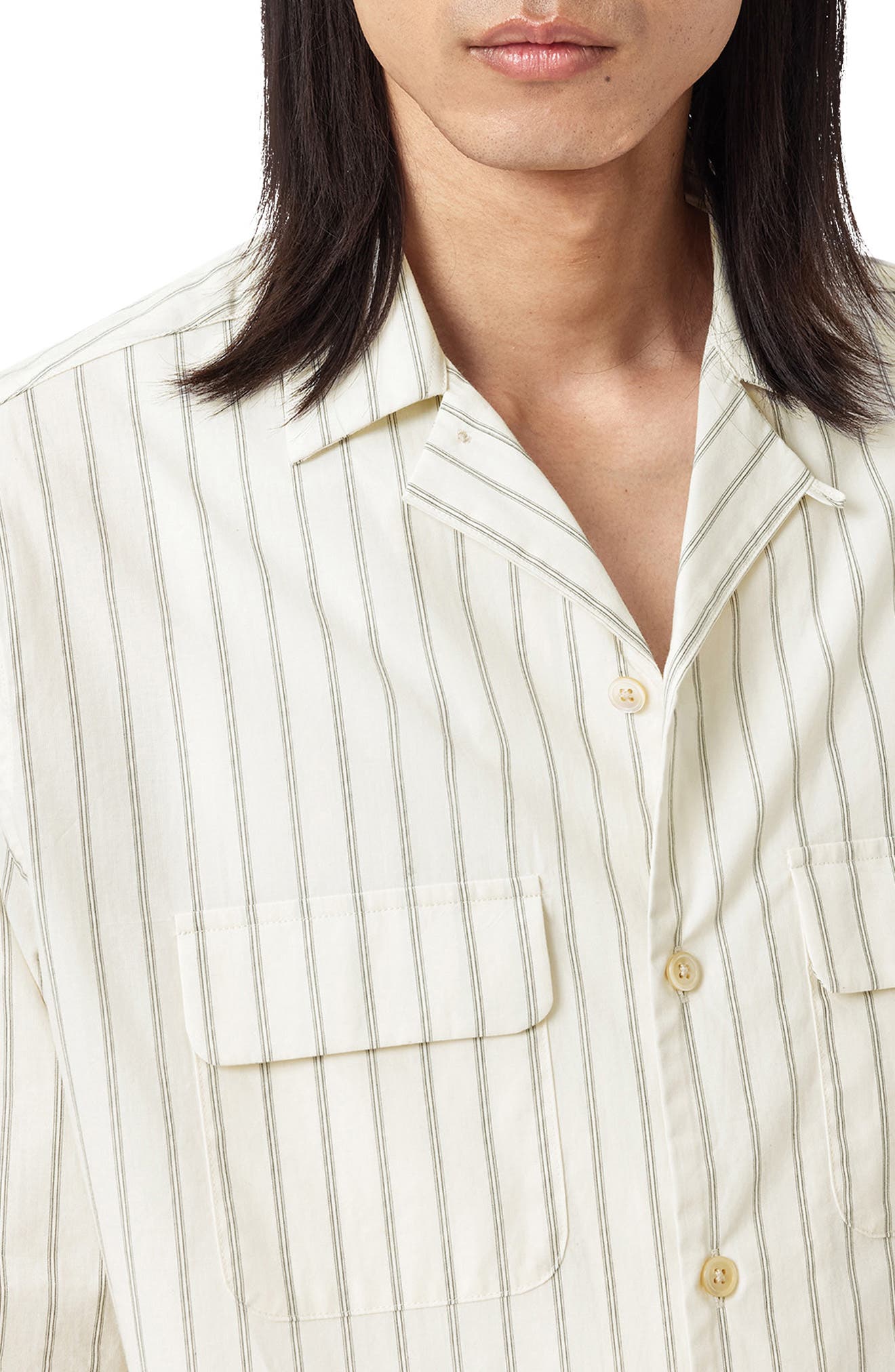 AllSaints Stanley Stripe Button-Up Shirt