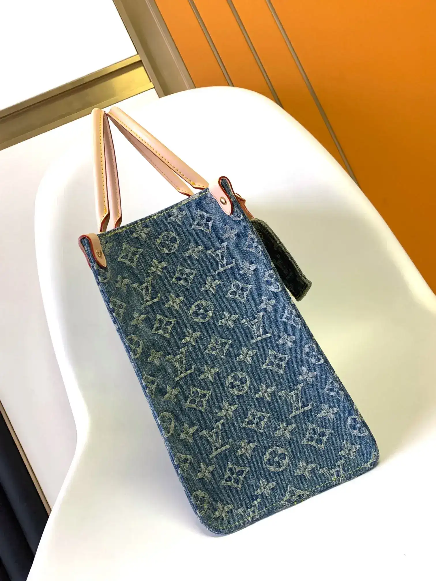 Louis Vuitton Onthego Blue Denim Tote Bag product photo from LabelPicks