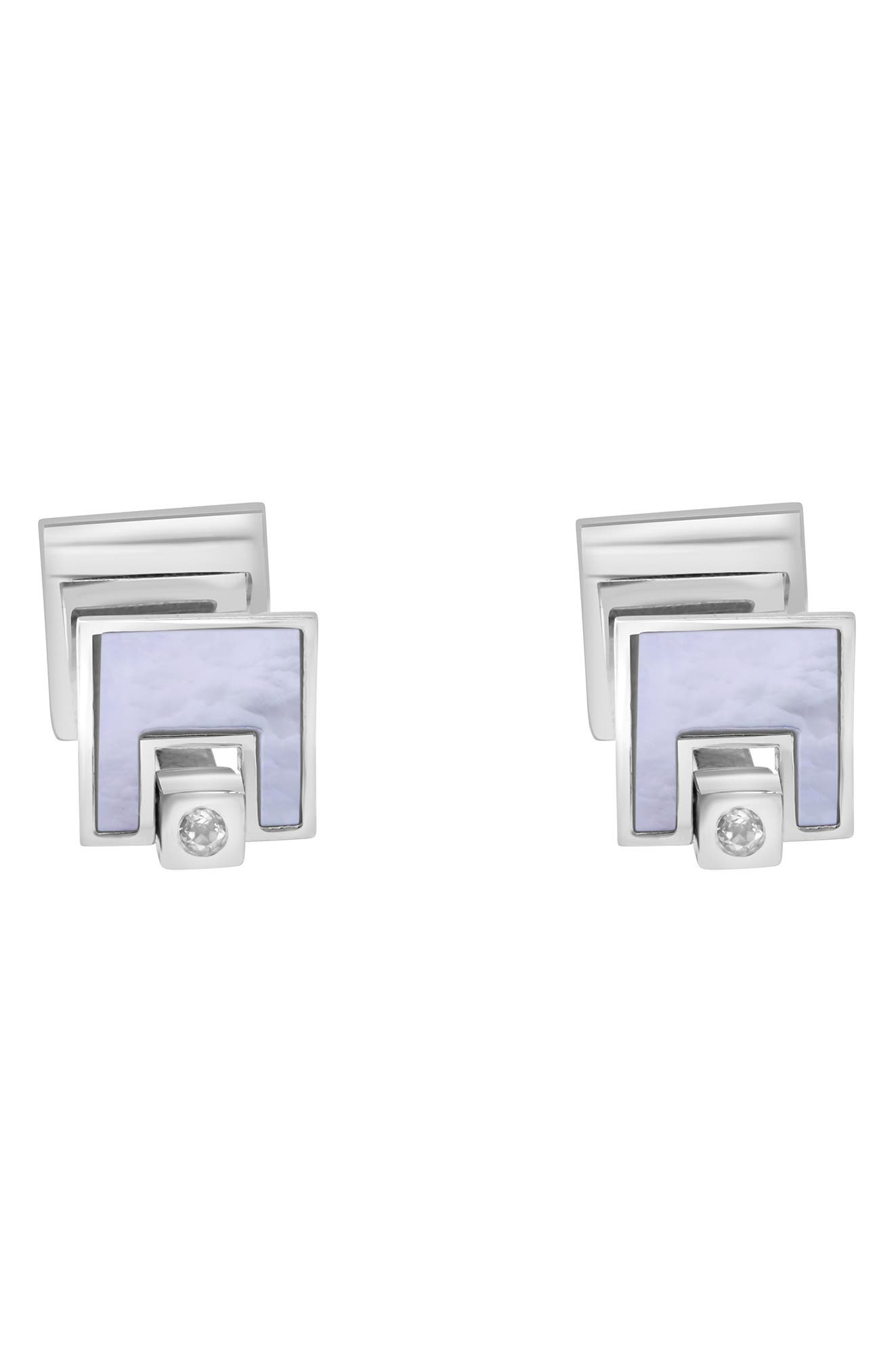 EFFY Sterling SIlver White Topaz Cufflinks
