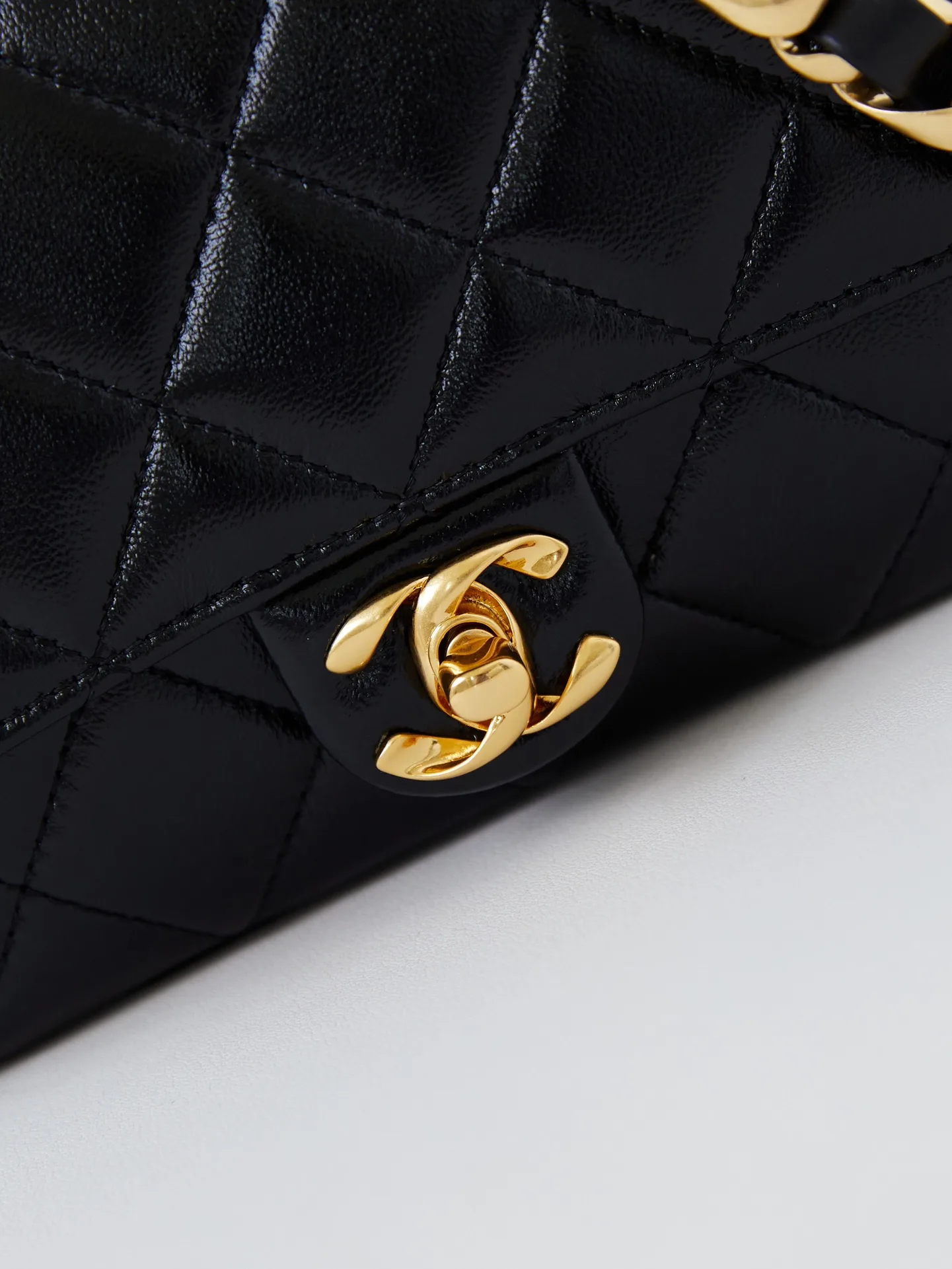 Chanel Classic Flap Black Woven Leather Shoulder Bag product photo from LabelPicks