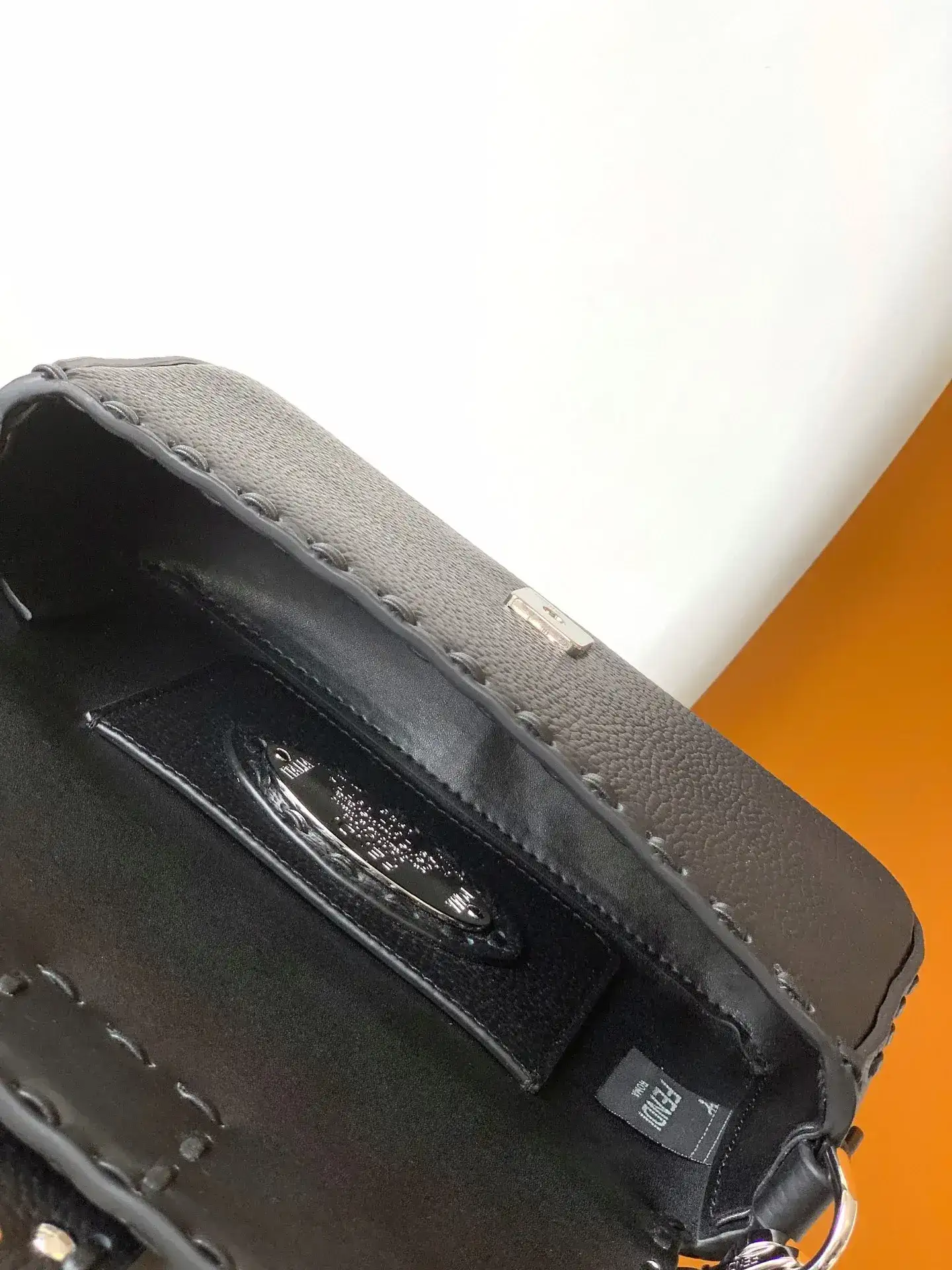 Fendi Baguette Black Grained Leather Shoulder Bag product photo from LabelPicks