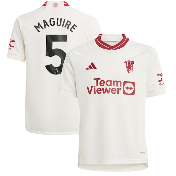 Harry Maguire Manchester United adidas Youth 2023/24 Third Replica Player Jersey - White/Green