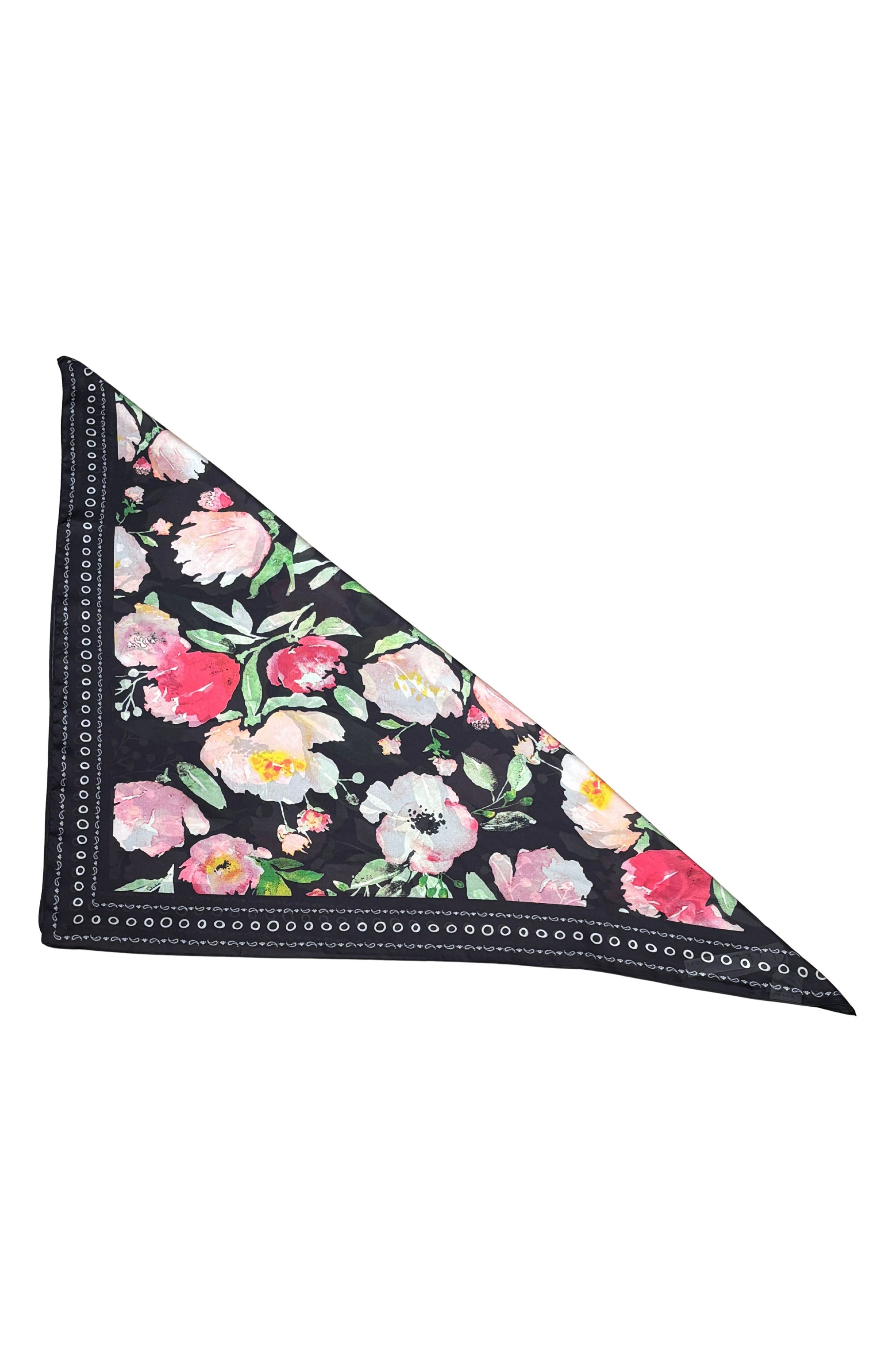 Nicole Miller Floral Satin Scarf
