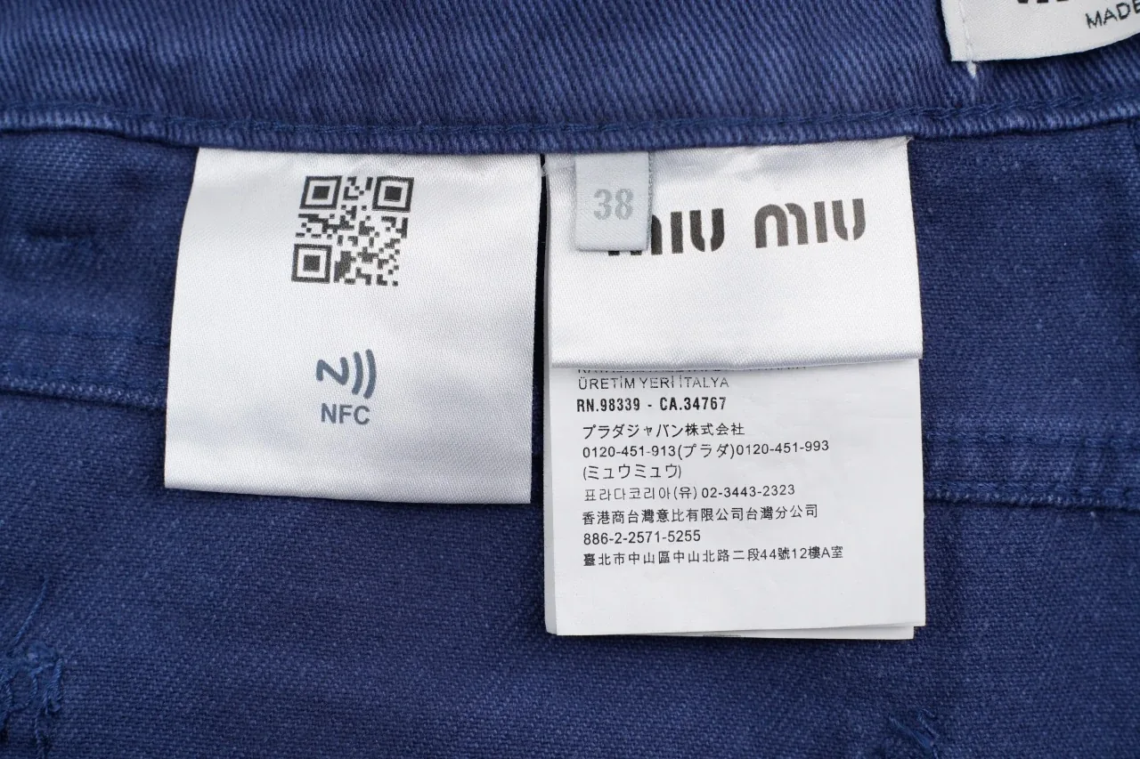 Miu Miu Blue Washed Cargo Pants product photo from LabelPicks