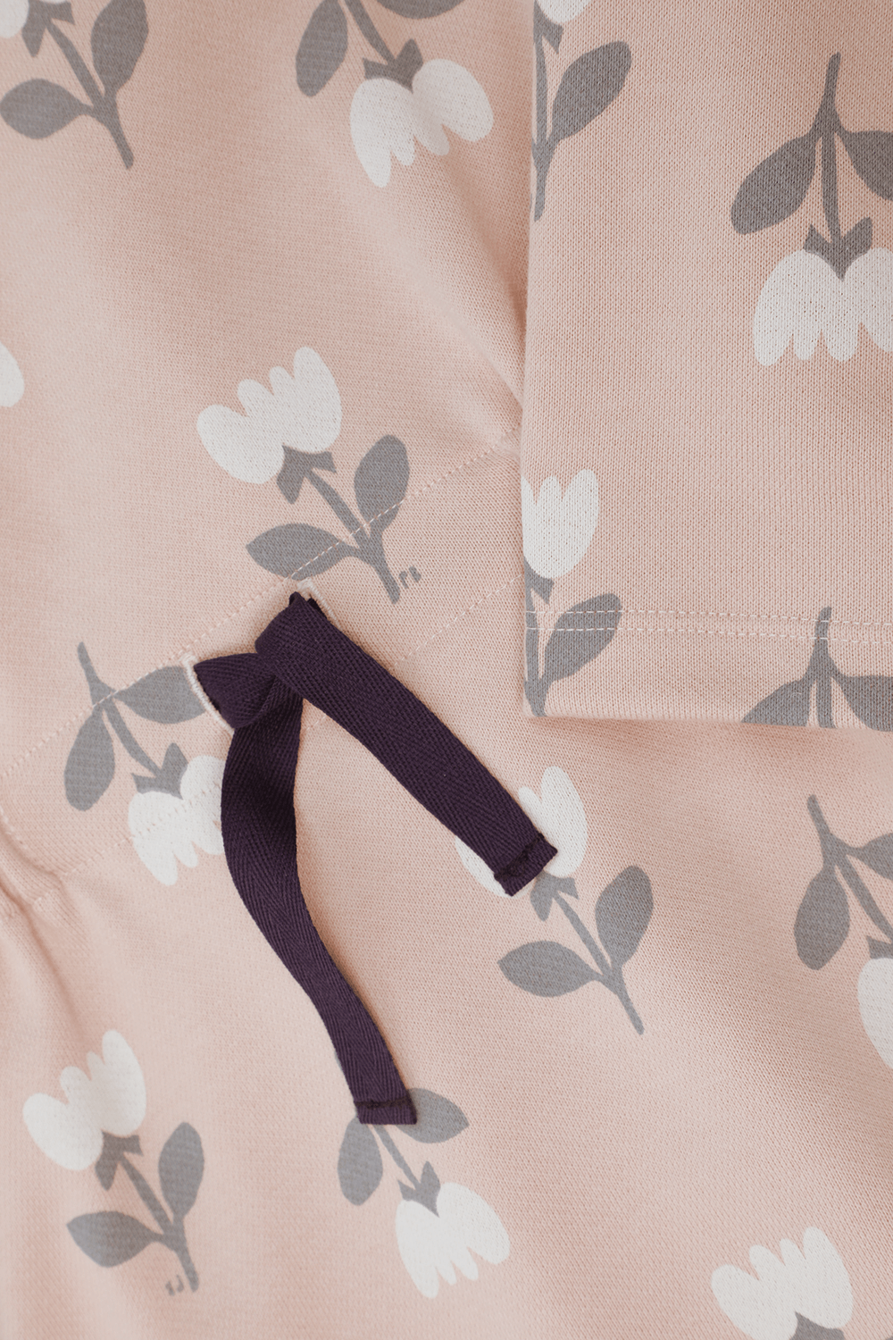 PETIT BATEAU שמלת סווטשירט פרחונית מכותנה אורגנית - גילאי 6-12