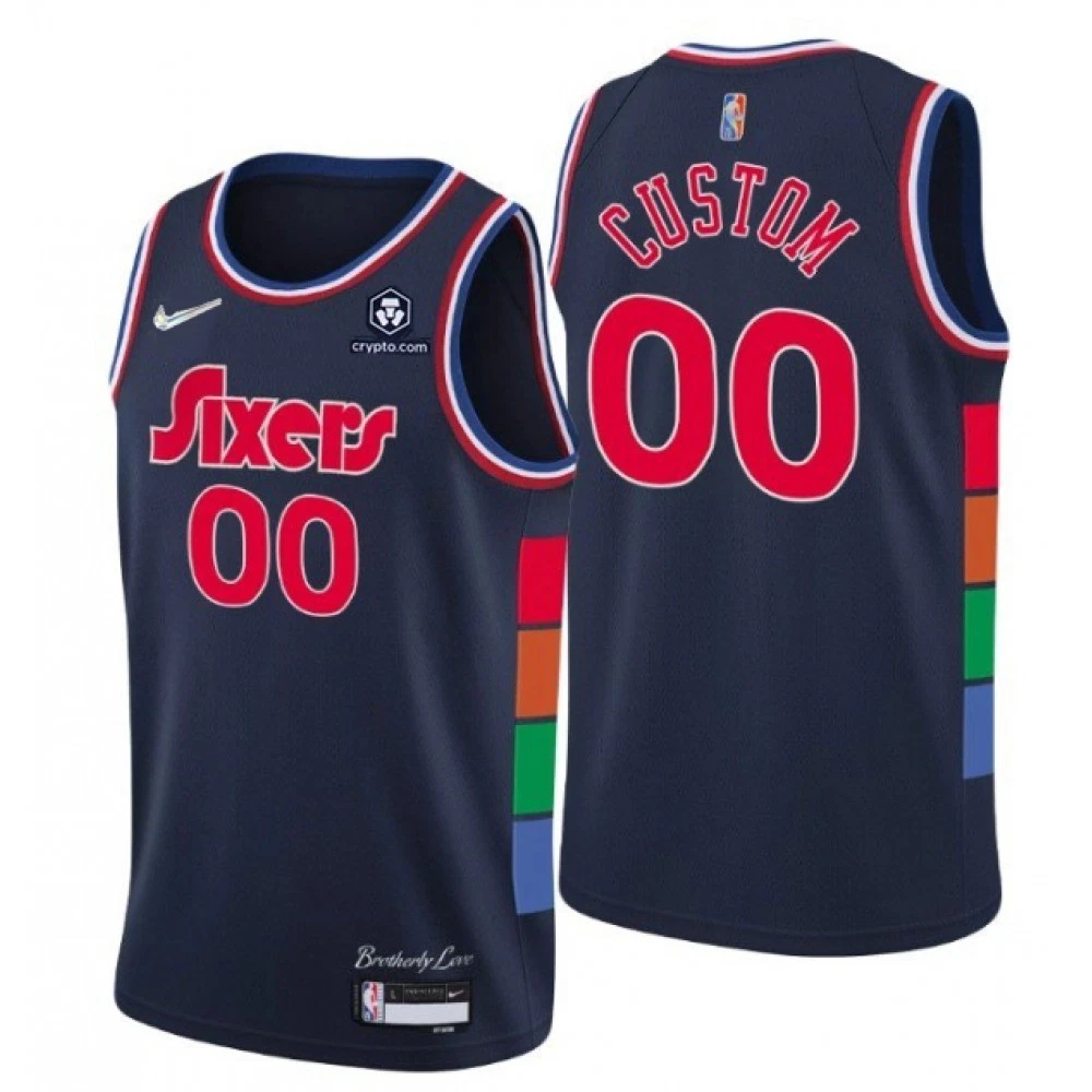 Philadelphia 76ers Nike 2021/22 Custom Swingman Jersey - City Edition - Navy