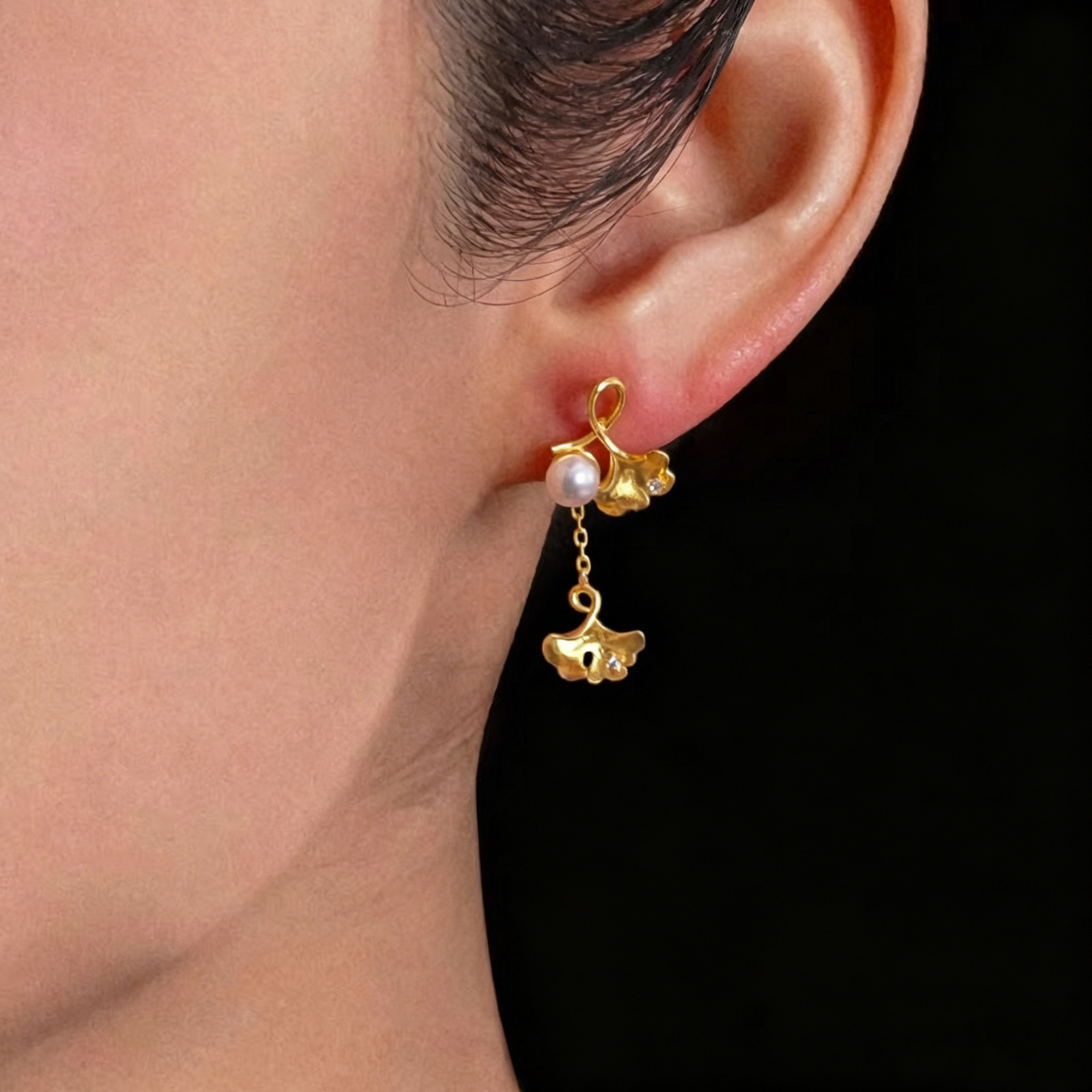 925 sterling silver ginkgo tassel earrings, a delicate and elegant style, perfect for a fresh and natural look, new Chinese-style earrings, a mom's choice