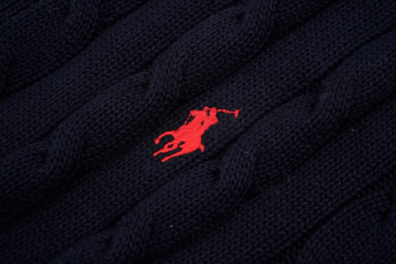 Ralph Lauren Navy Pony Embroidered Cable Knit Shirt product photo from LabelPicks