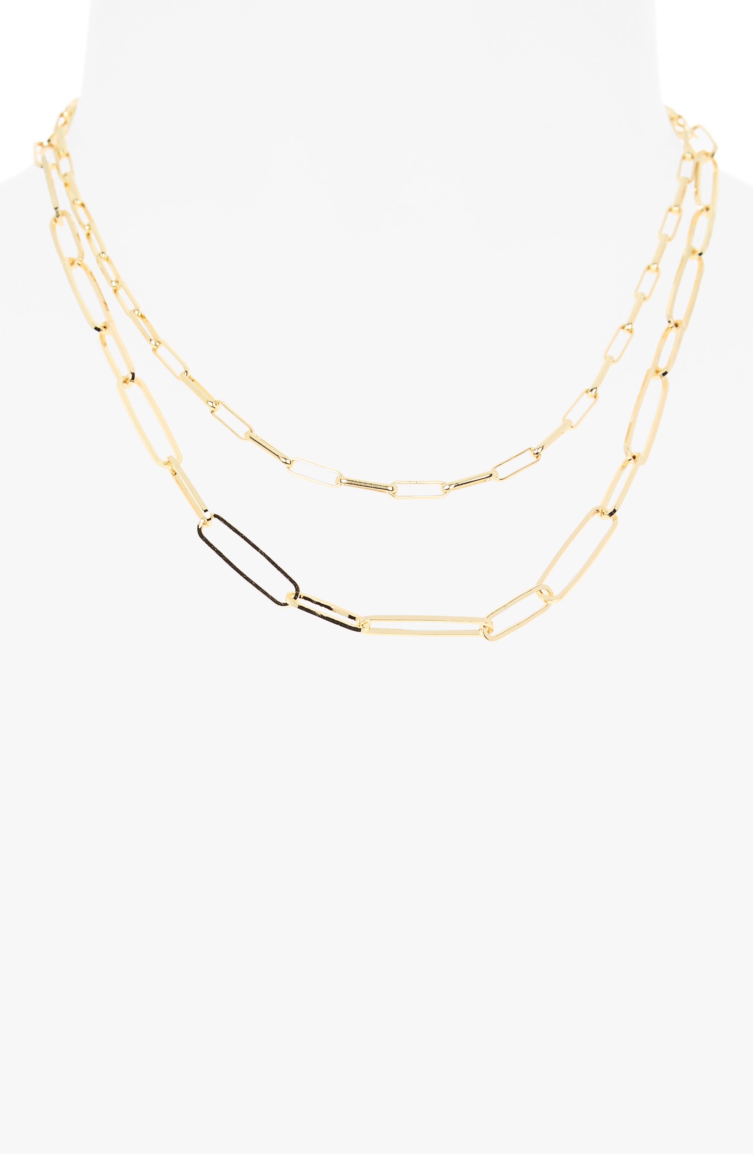 NORDSTROM RACK Set of Two Mixed Chain Necklaces