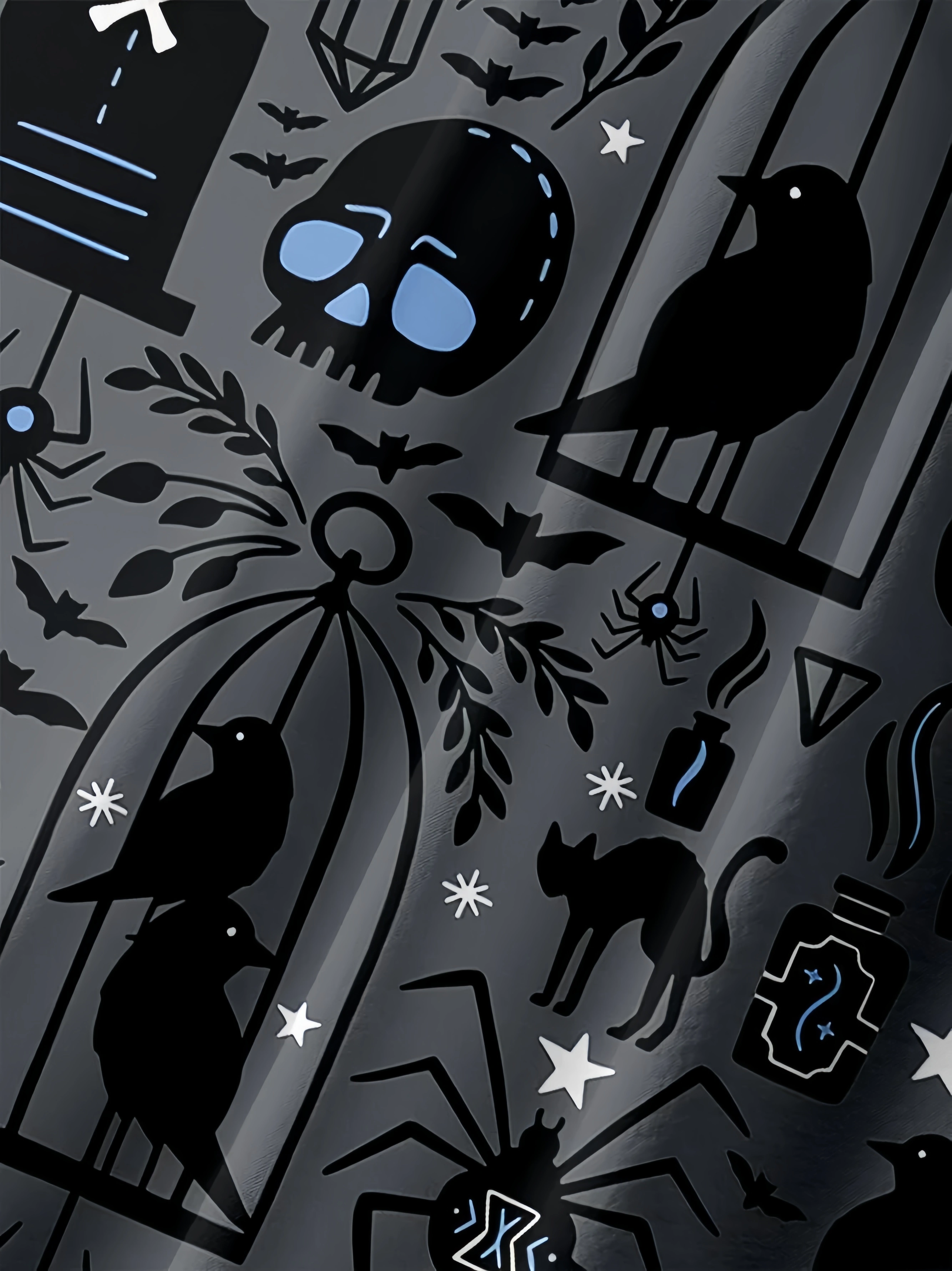 Halloween Cat Chest Pocket Short Sleeve Casual Shirt