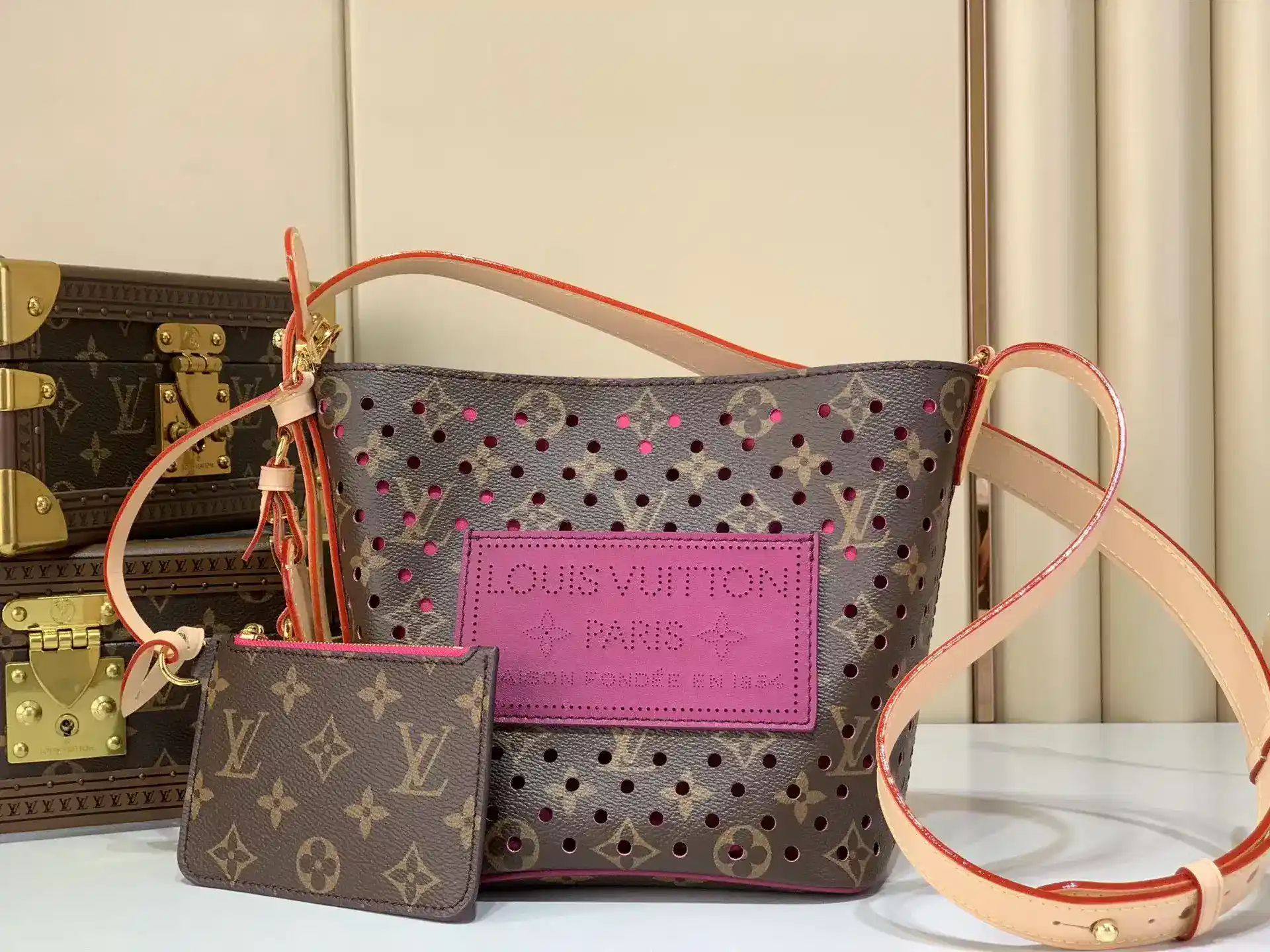 Louis Vuitton Red Monogram Canvas Bucket Bag product photo from LabelPicks